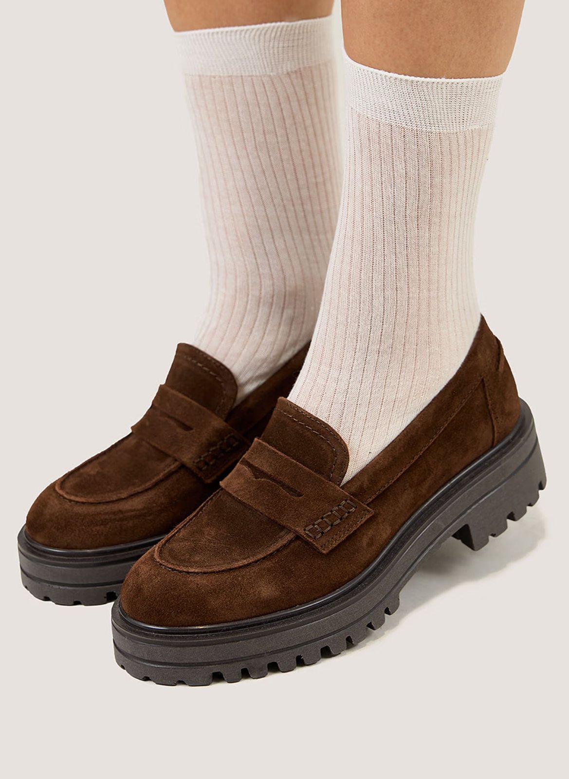 Leather loafers JONAK Brown