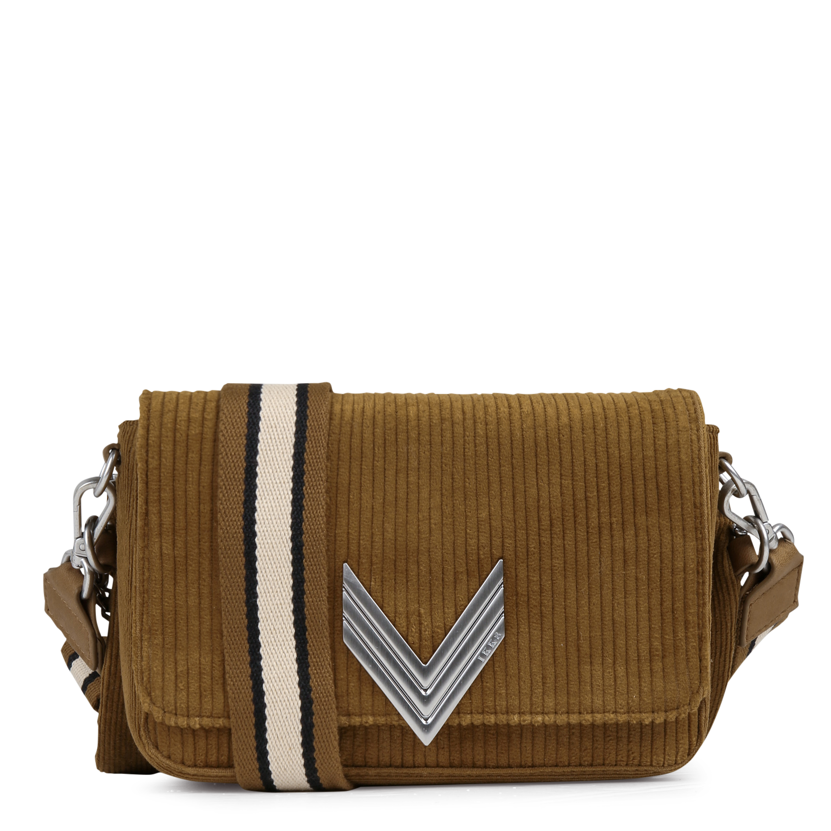 Corduroy shoulder bag in 3 parts IKKS Beige