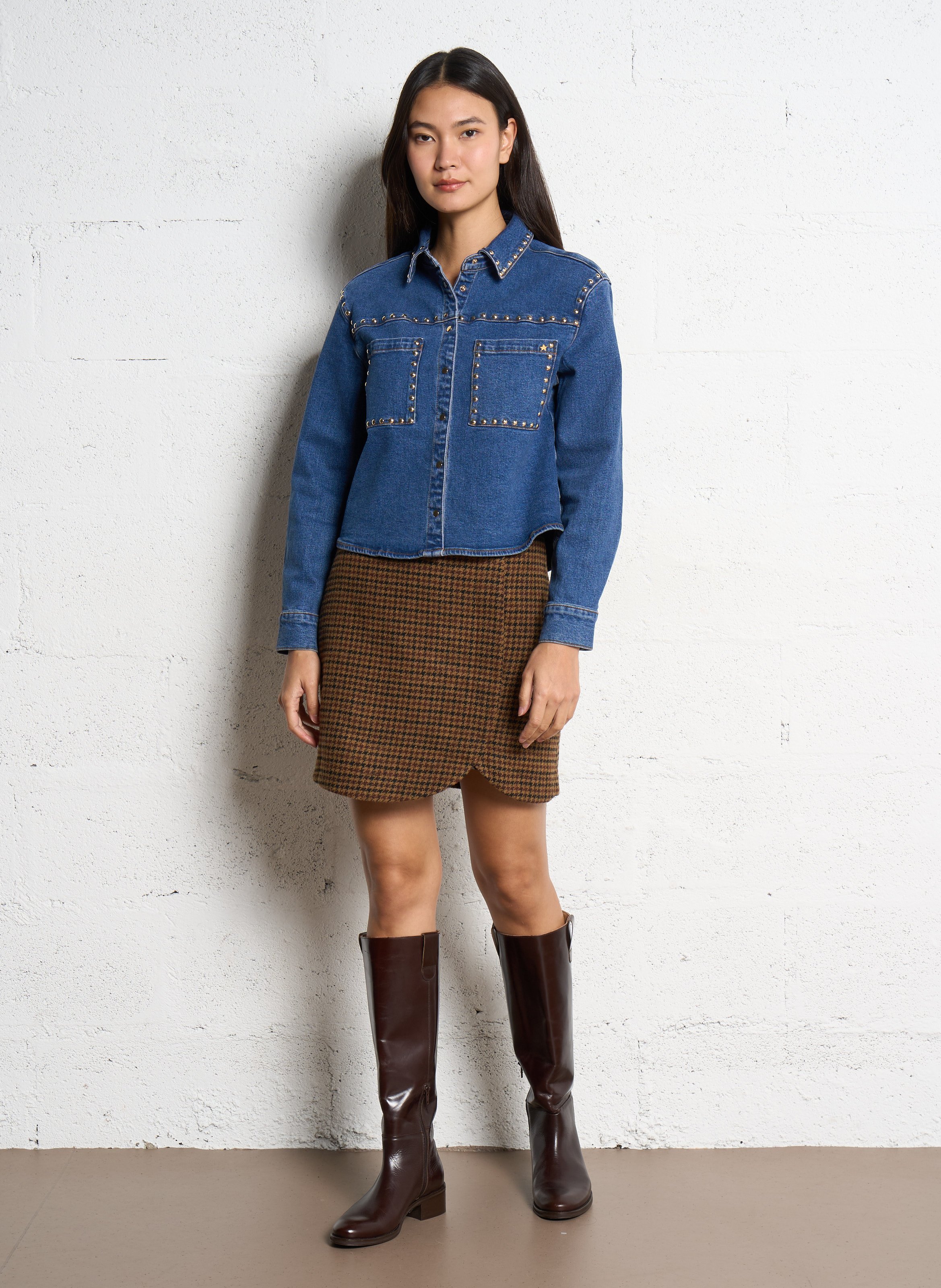 Surchemise droite col classique en coton LA PETITE ETOILE Jean brut