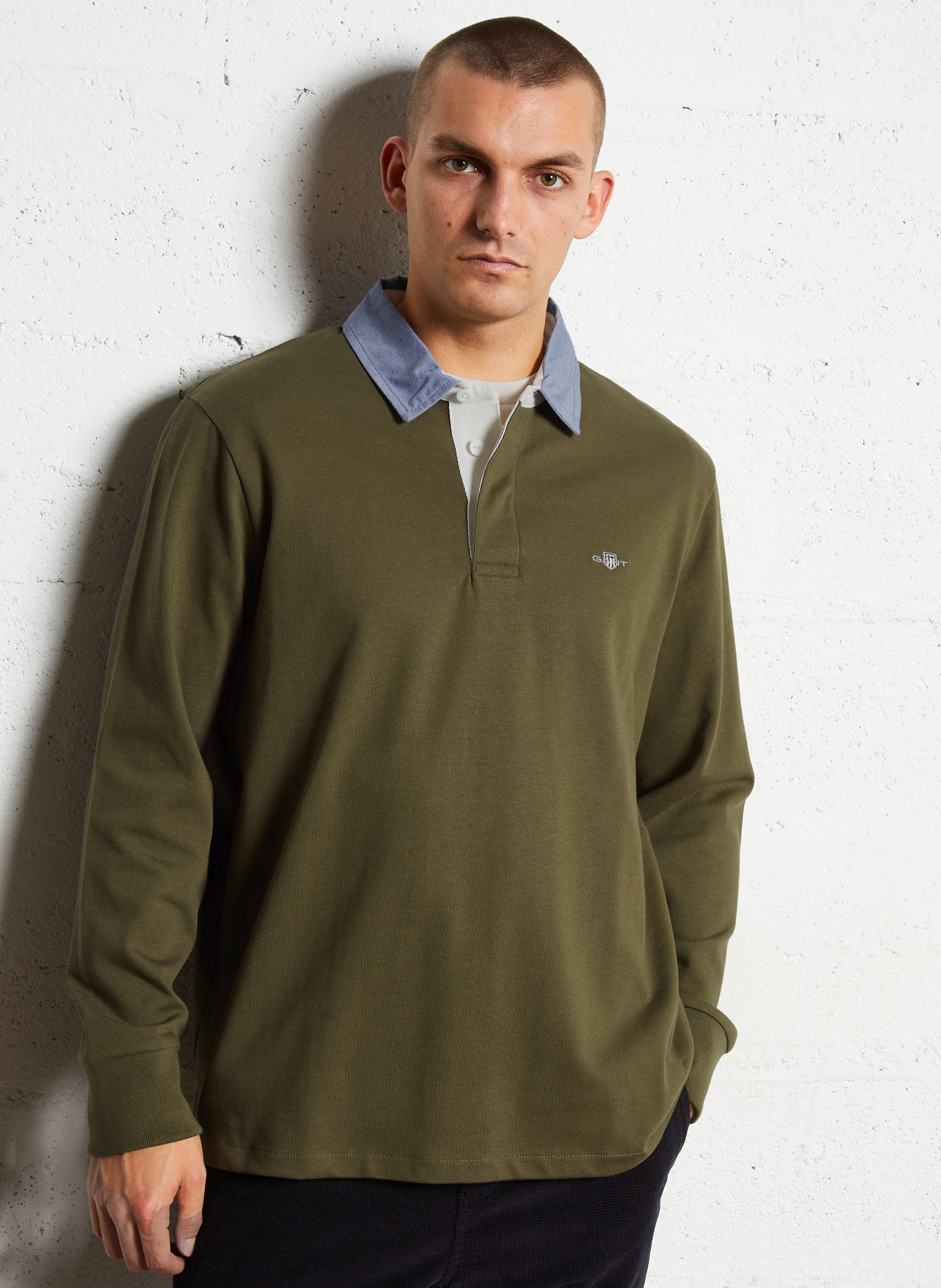 Straight cotton polo shirt GANT Green