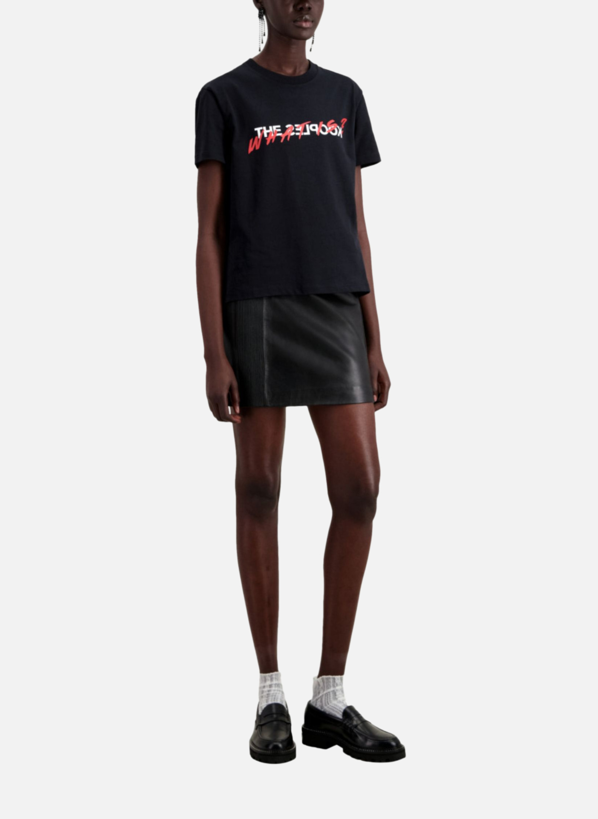 Leather moccasins with serrated sole THE KOOPLES Black