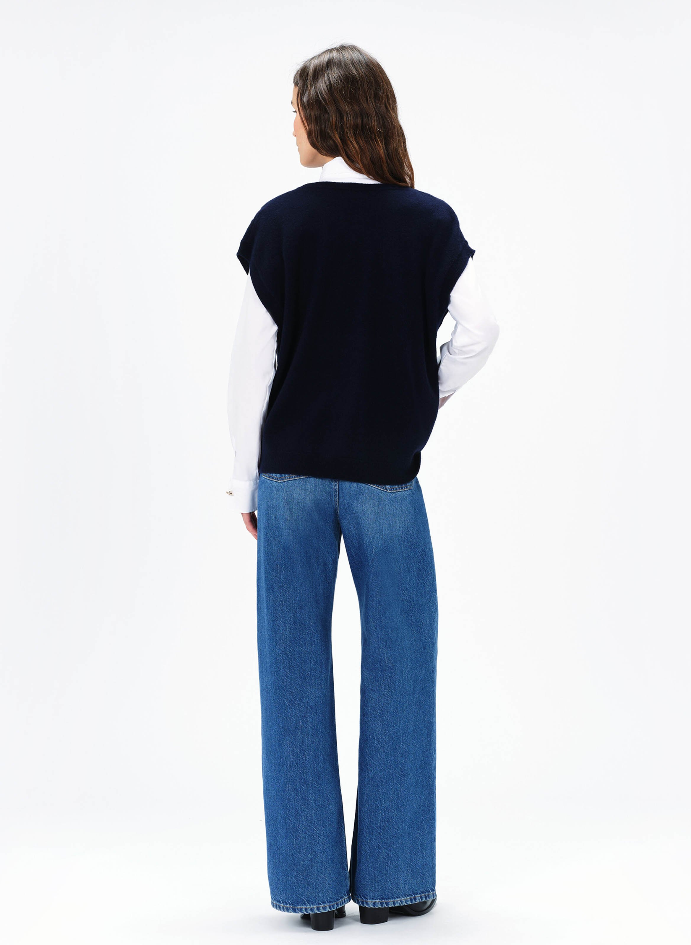 Round-neck wool sweater CAROLL Blue