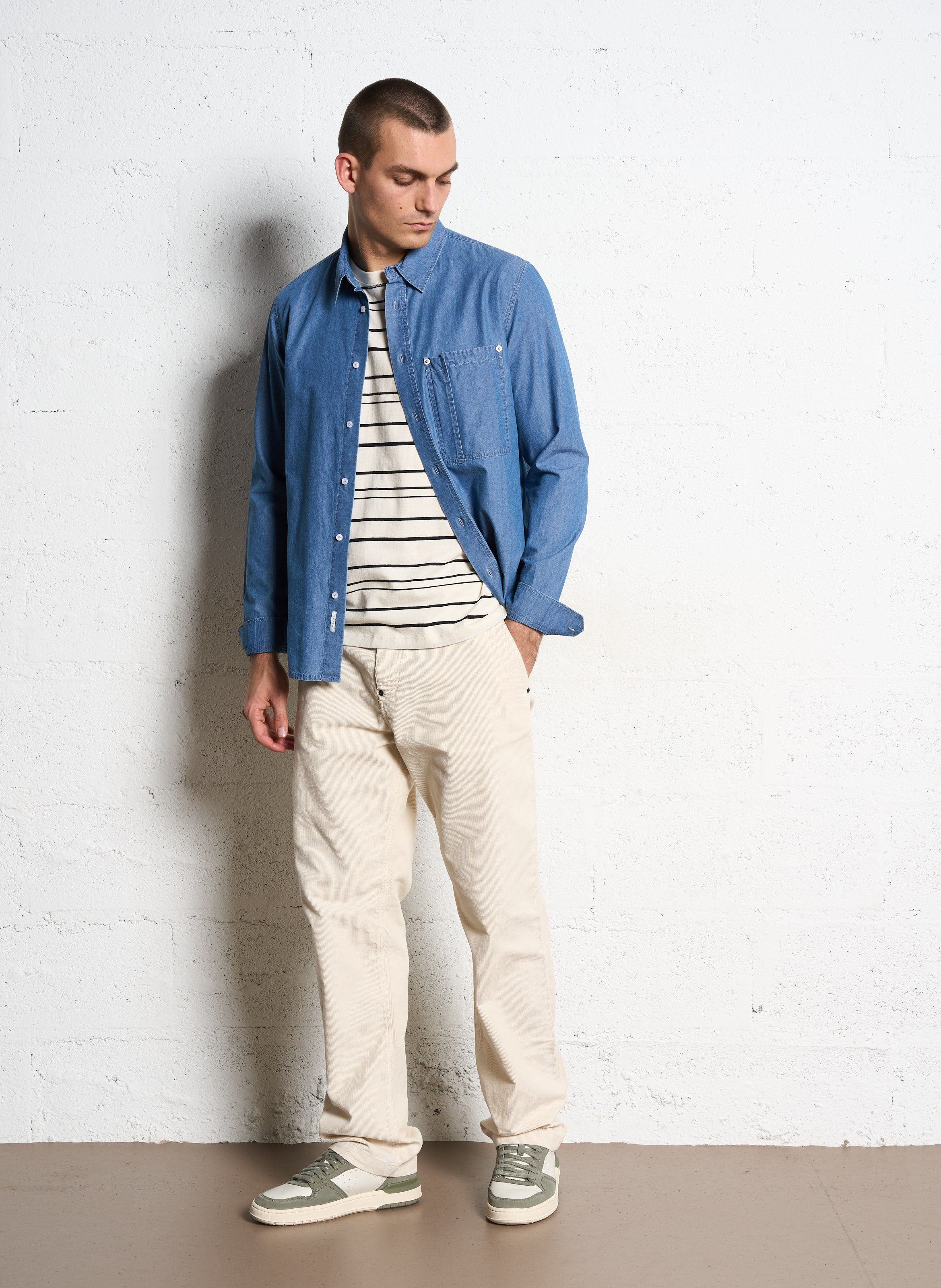 Pantalon chino en coton IKKS Blanc