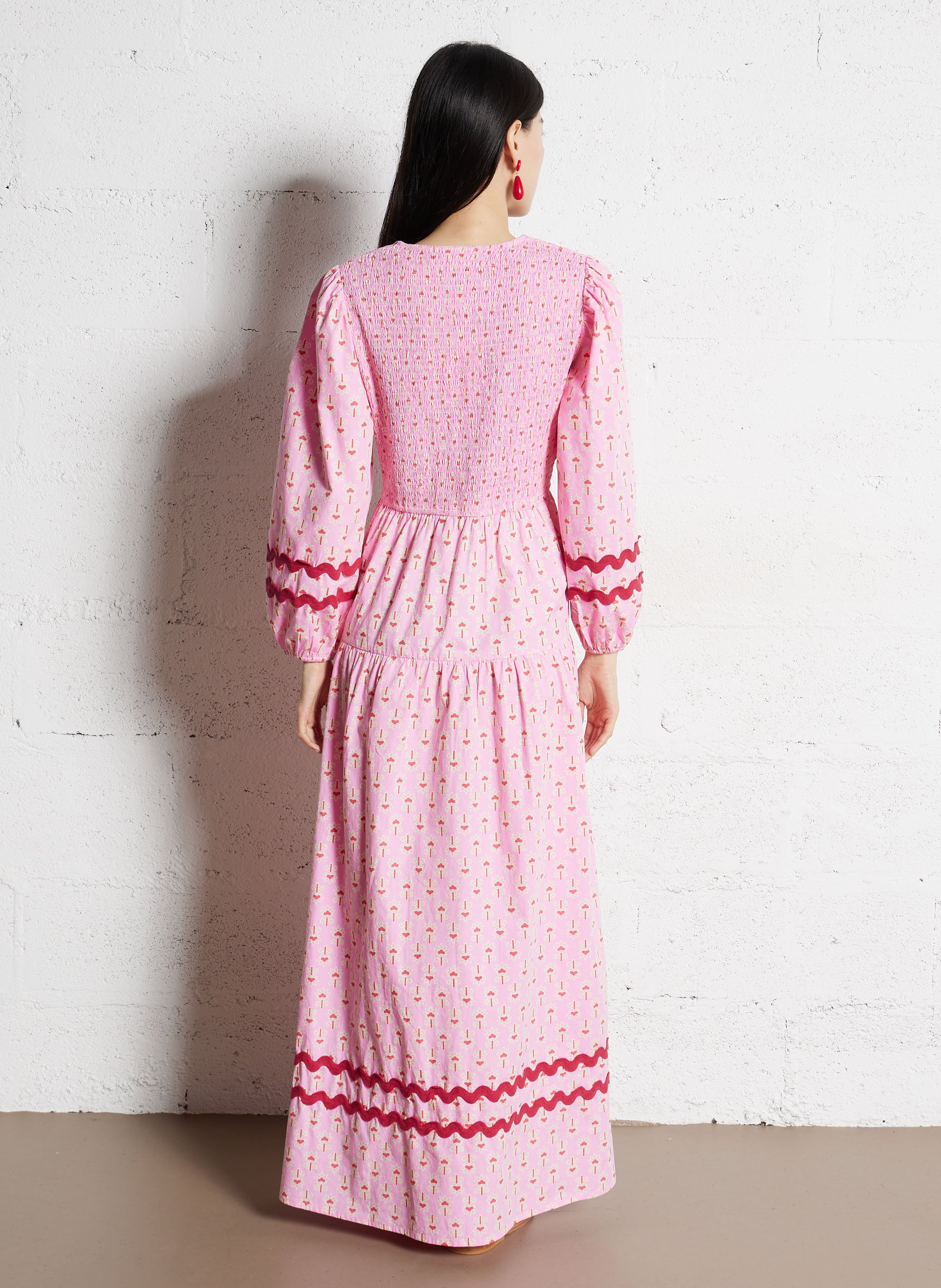 Halflange jurk met print ANTIK BATIK Roze