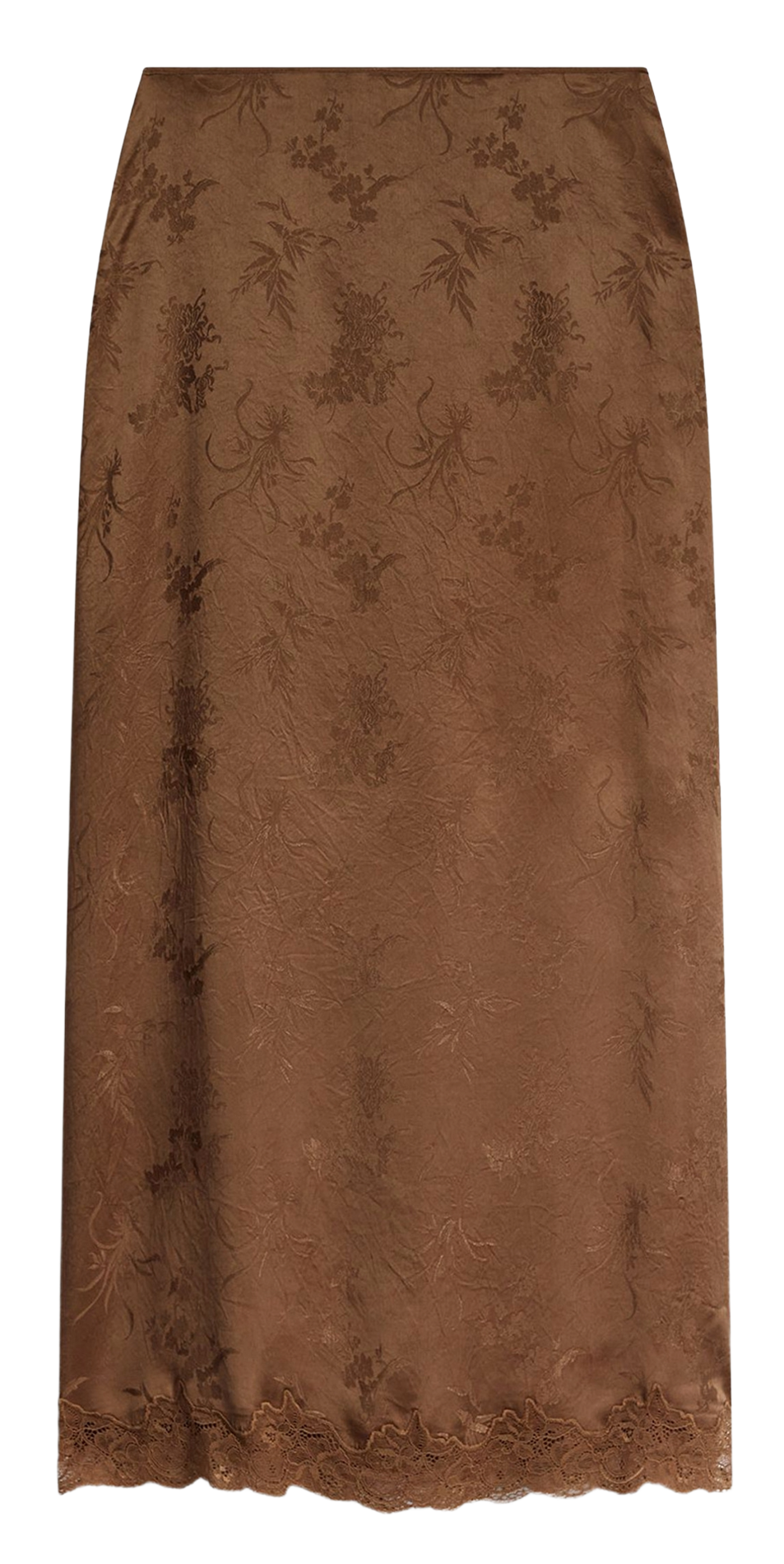 Jupe longue en jacquard imprimé satiné VANESSA BRUNO Marron