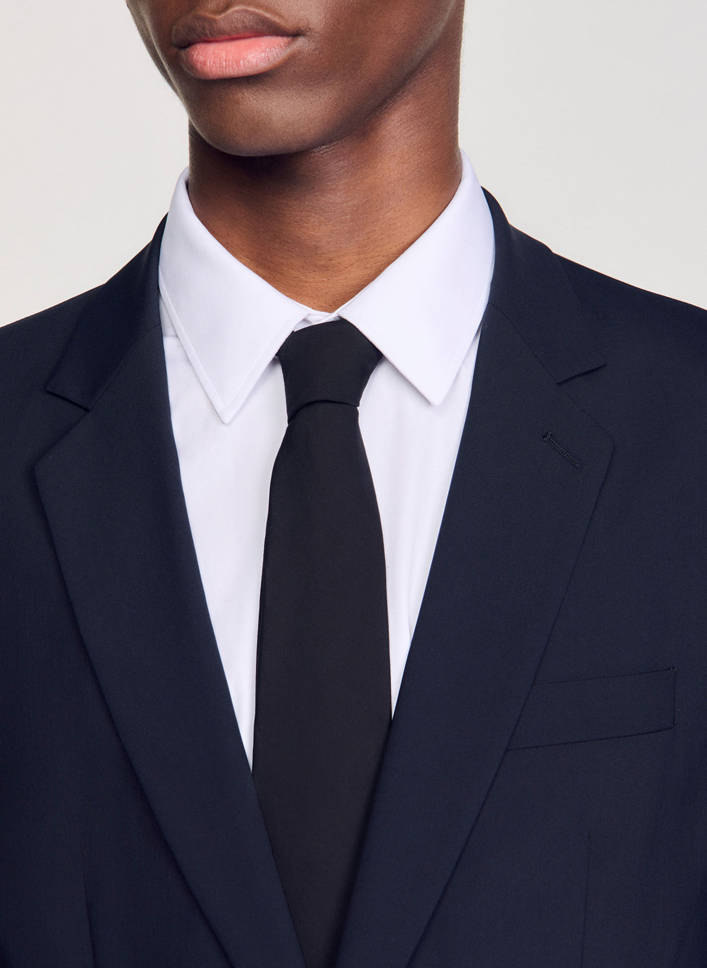 Veste de costume droite en laine mélangée SANDRO Bleu