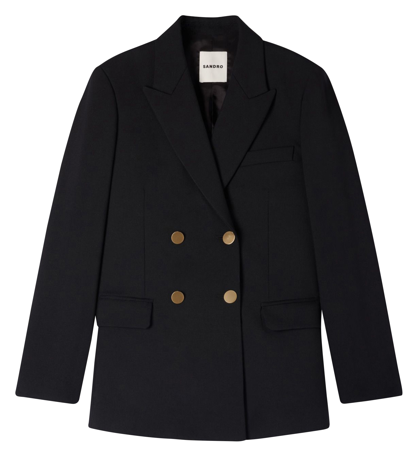 Getailleerd colbert met reverskraag van wol SANDRO Zwart
