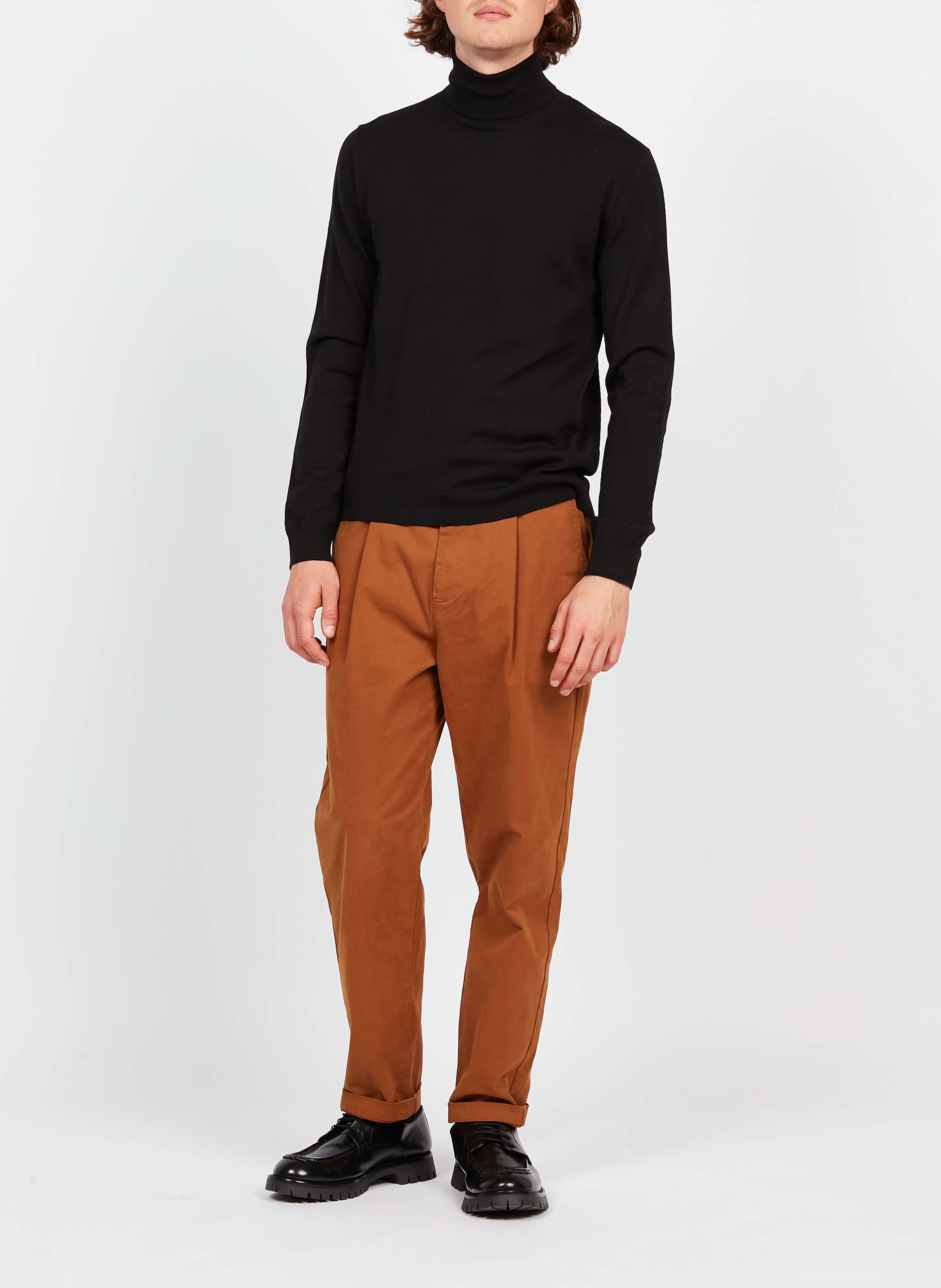 Wool turtleneck sweater SAISON 1865 Black