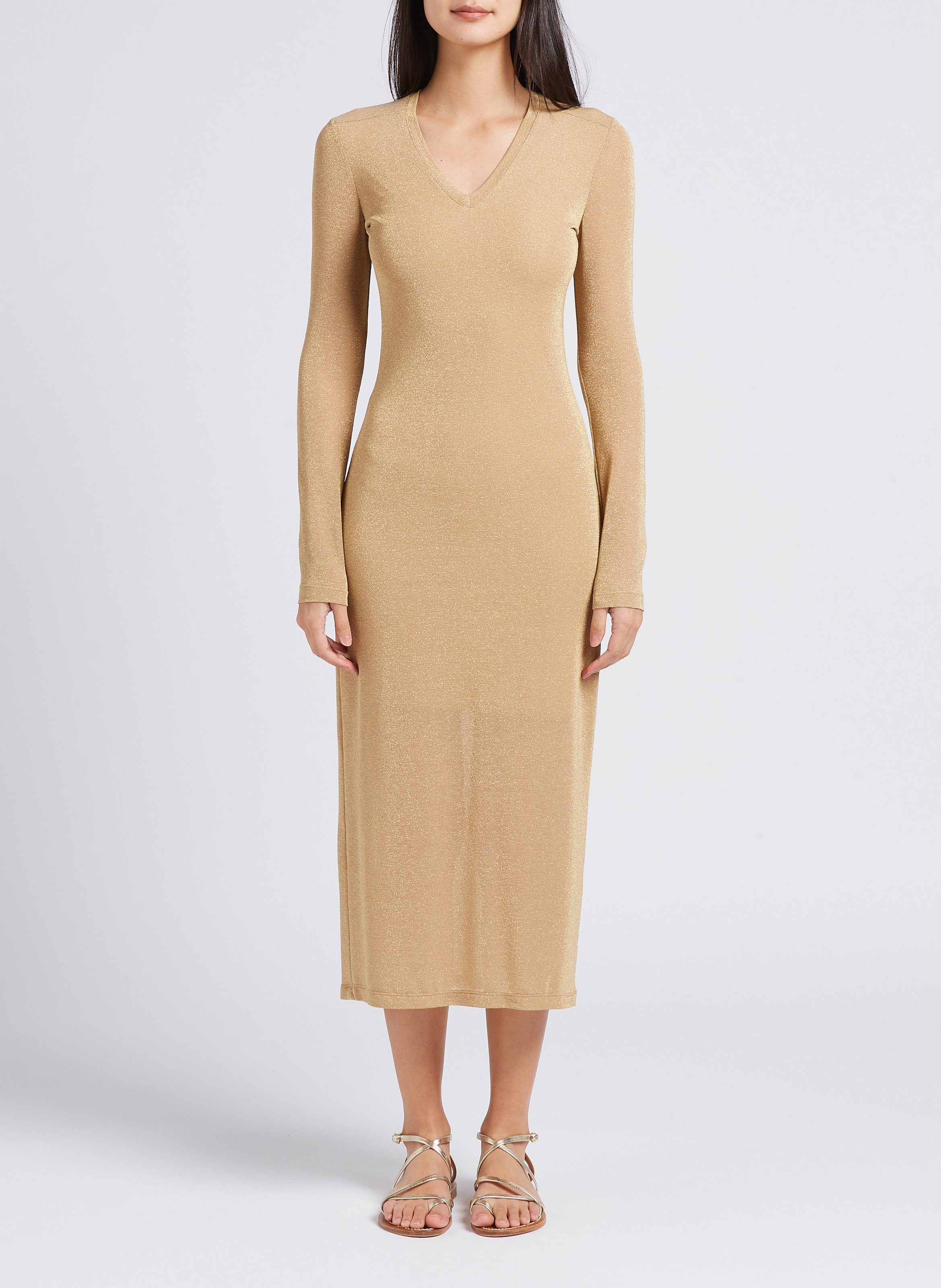 Midikleid mit Metallic-Effekt PLEASE Golden