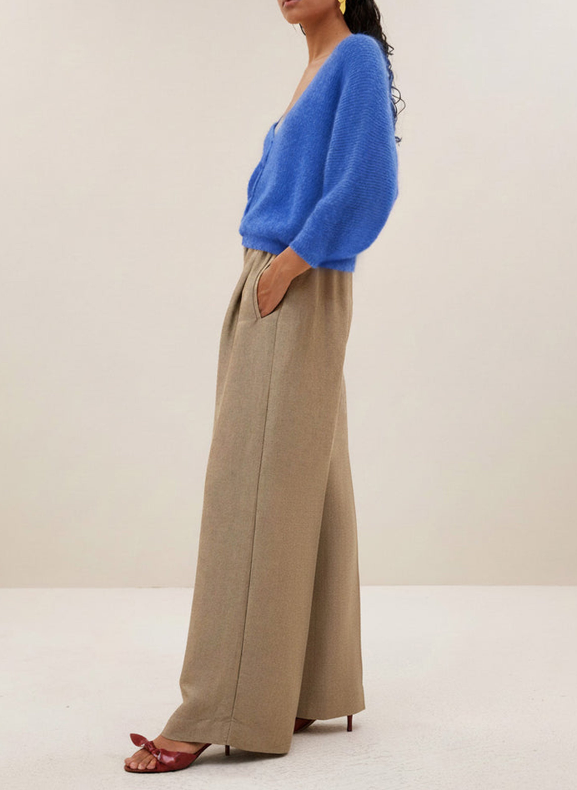 Recht, gebreid vest BY BAR Blauw