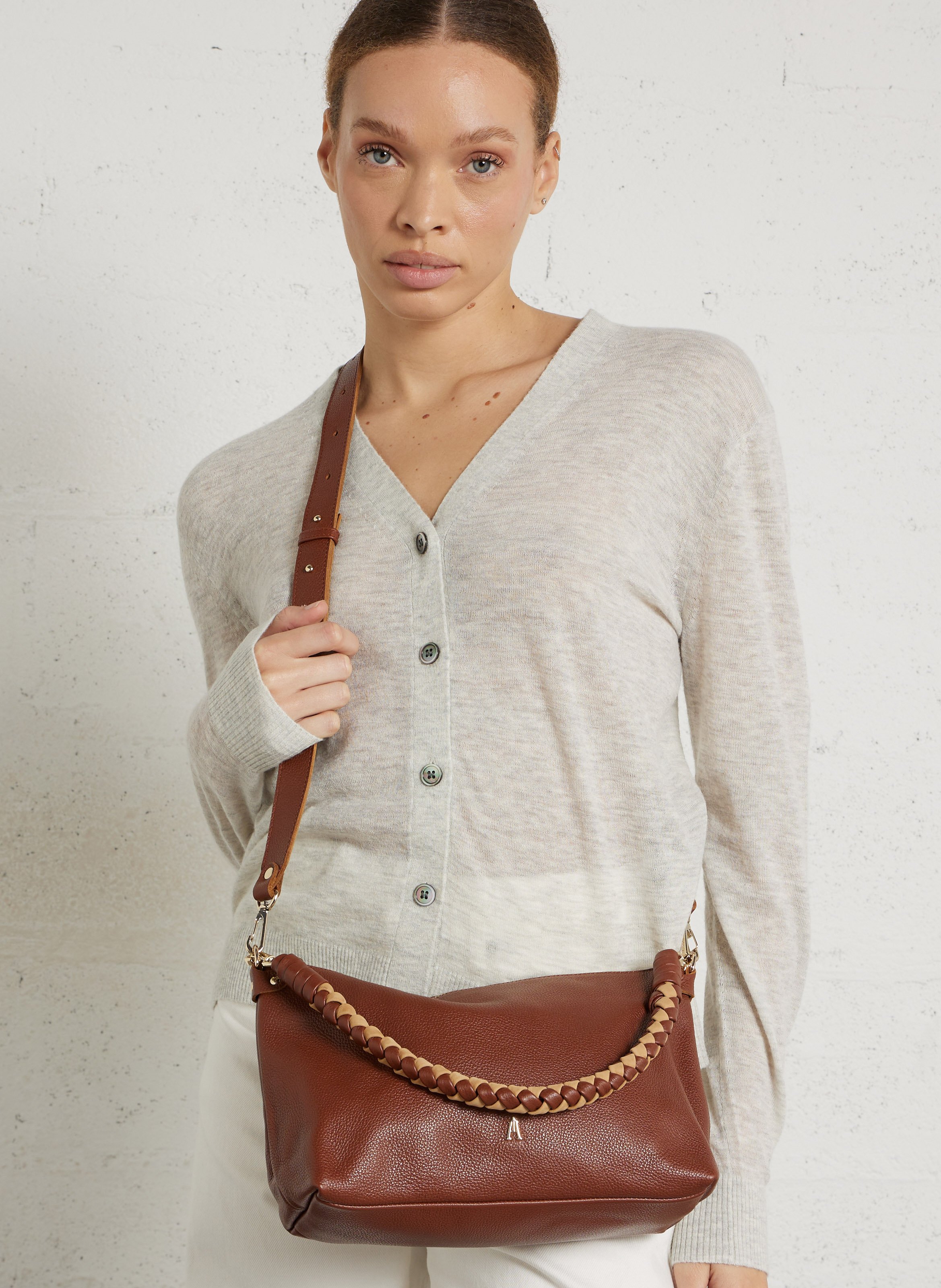 Sac à main en cuir CRAIE STUDIO Marron