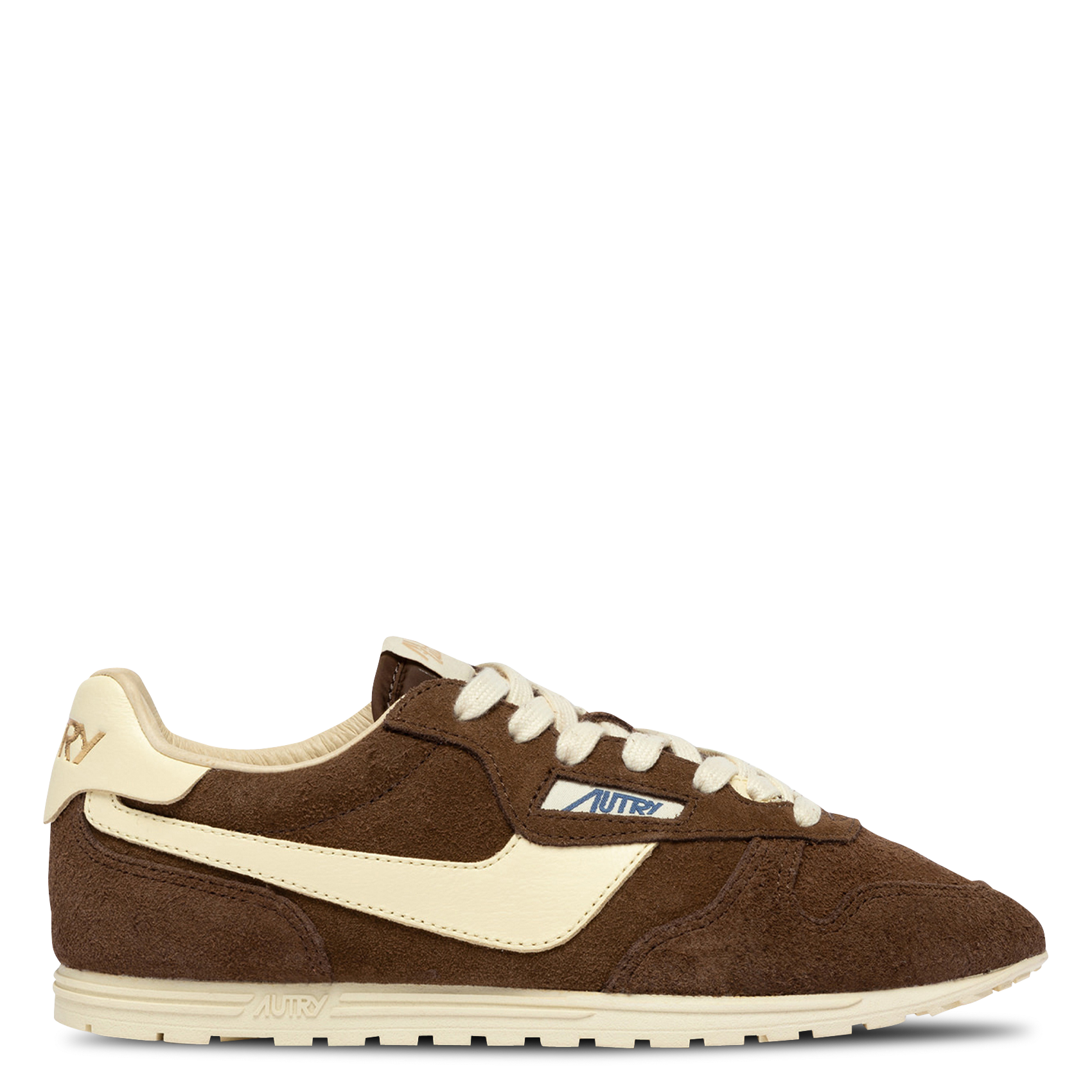 Baskets basses en cuir velours AUTRY Marron