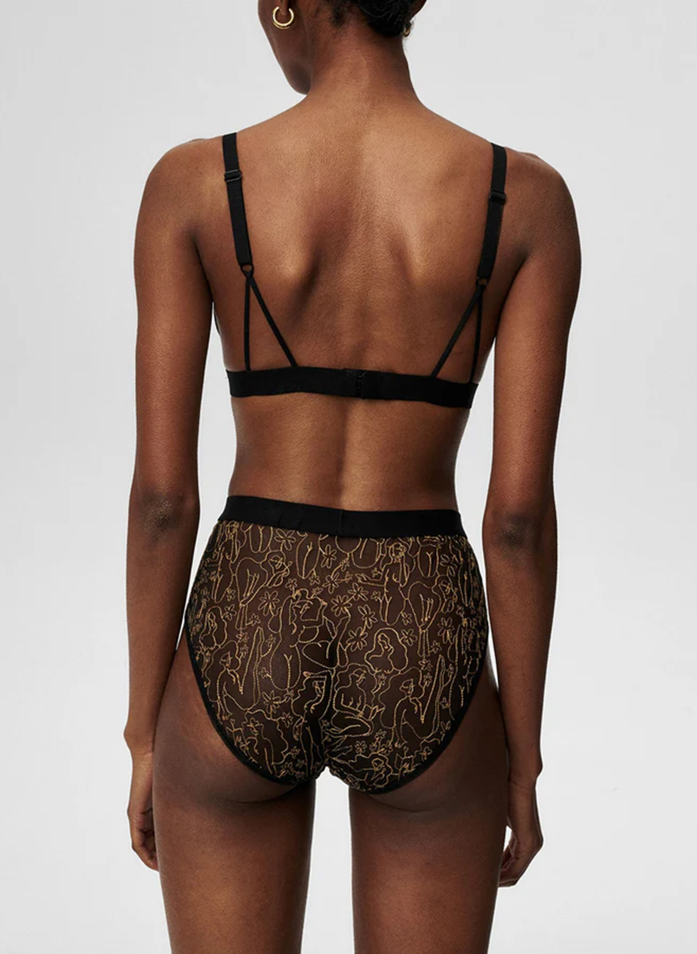 Culotte taille haute brodée  UNDRESS CODE Doré