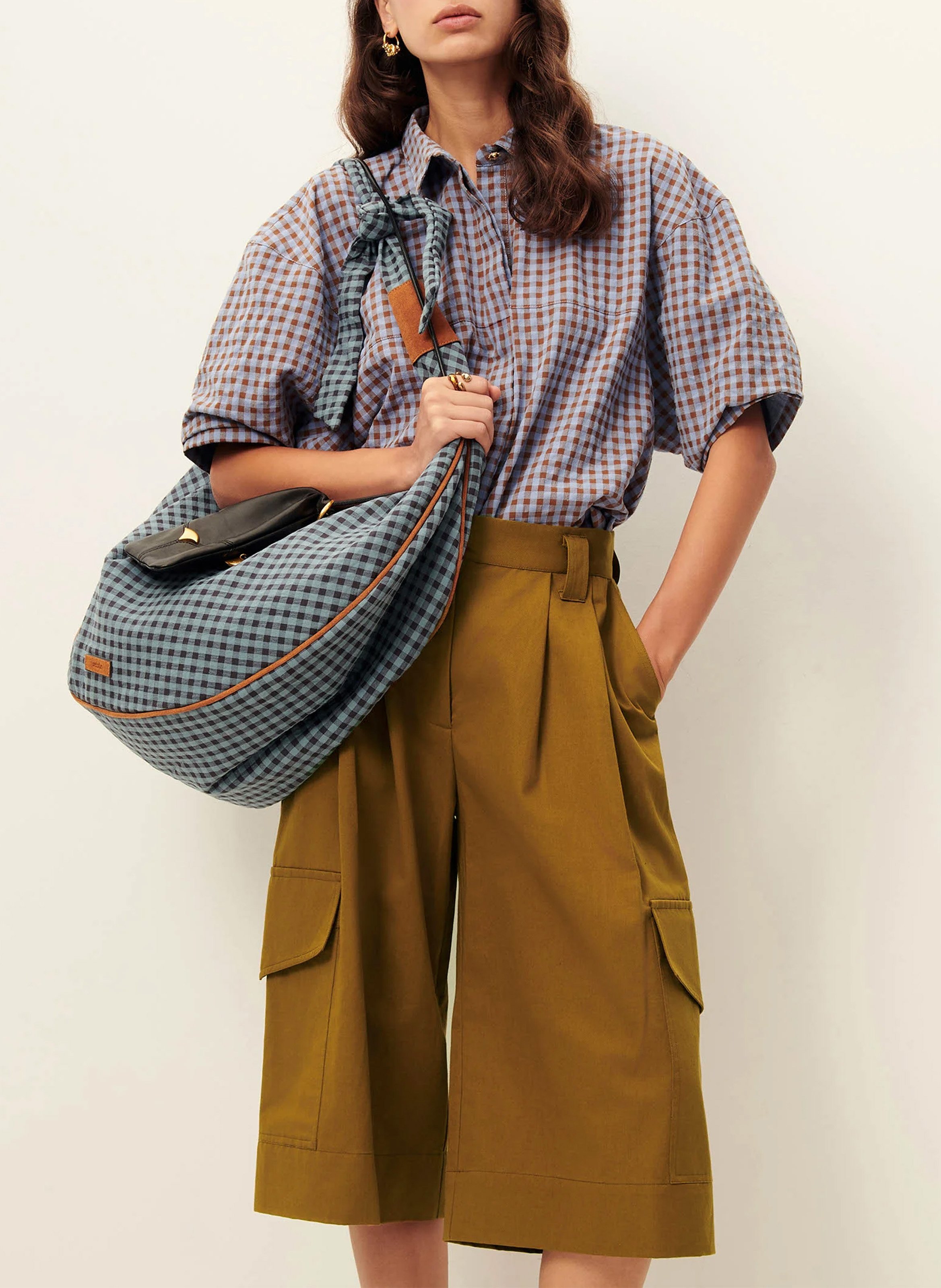 Bermuda large en coton mélangé SESSUN Marron