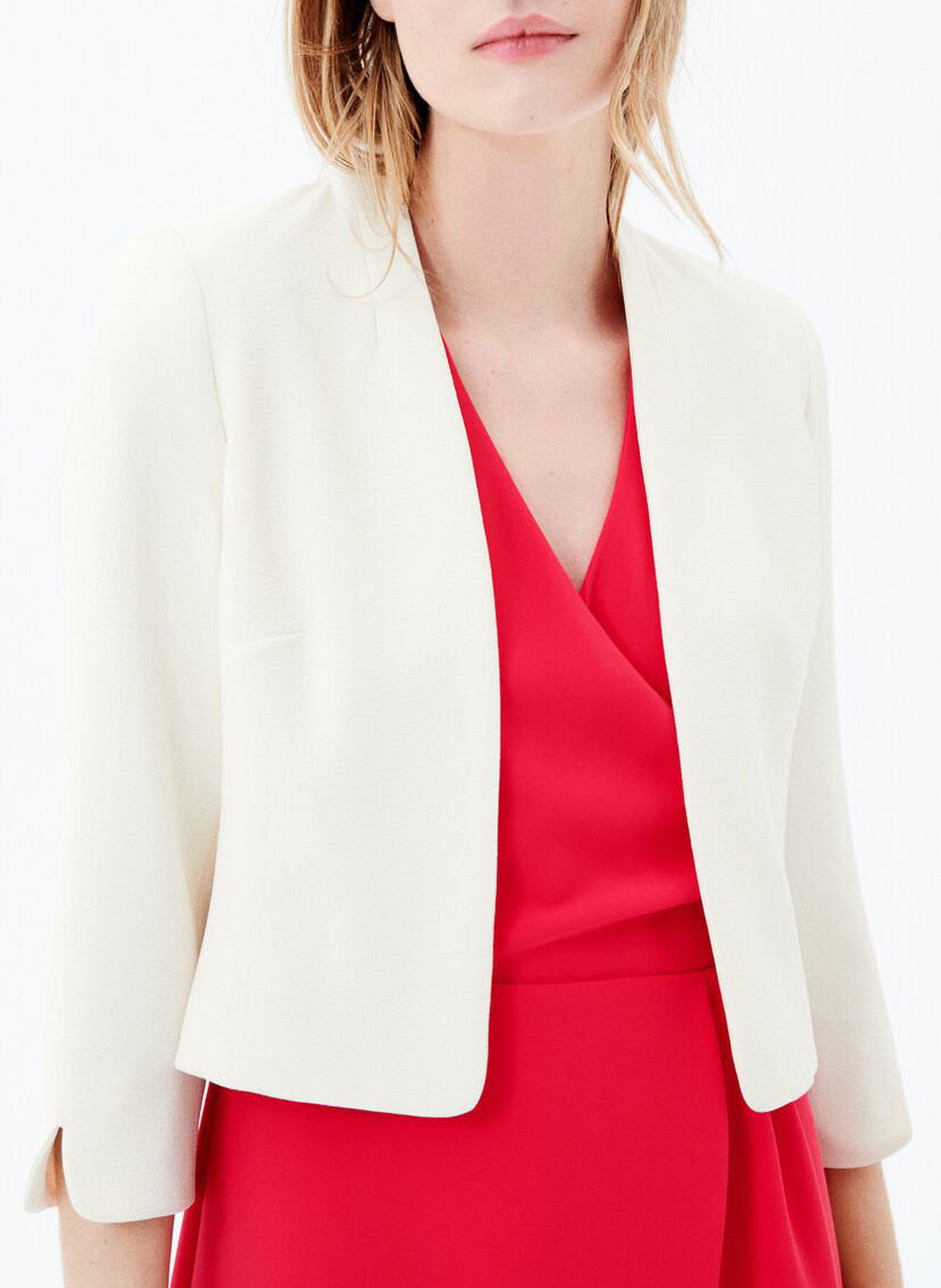 Veste courte droite  CAROLL Beige