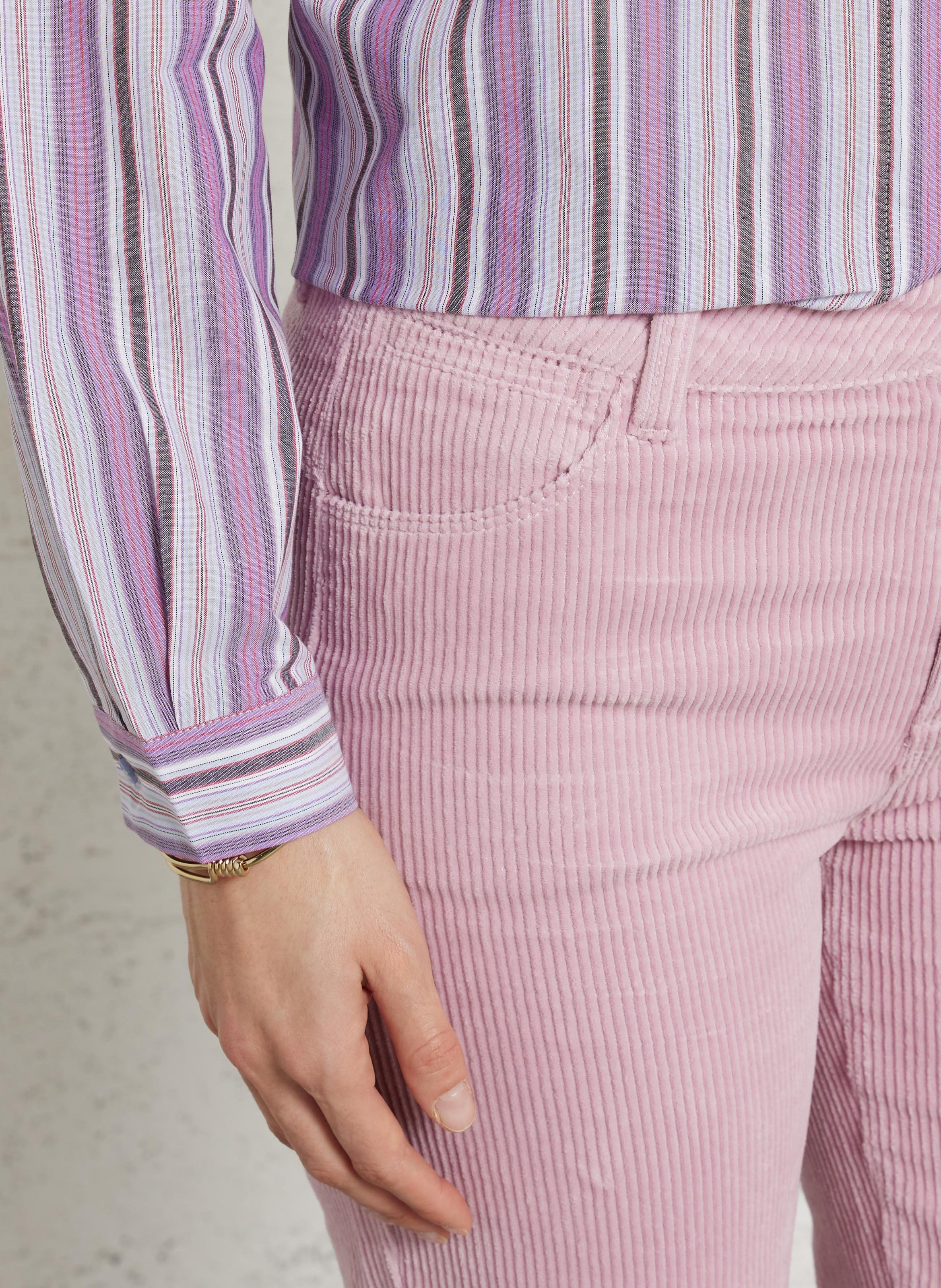 Pantalon flare en velours côtelé MAISON 123 Rose