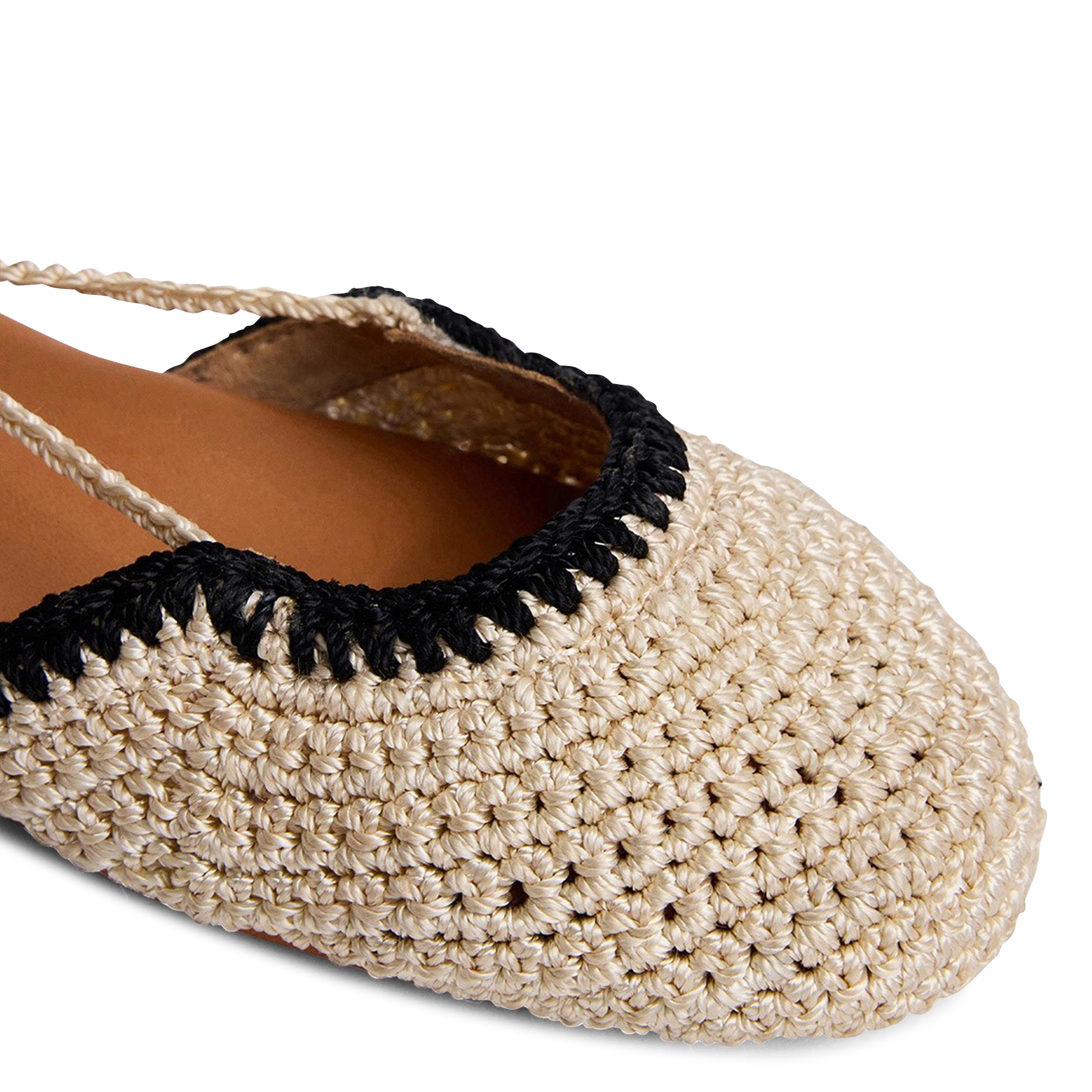 Lace-up crochet ballet flats JONAK Black