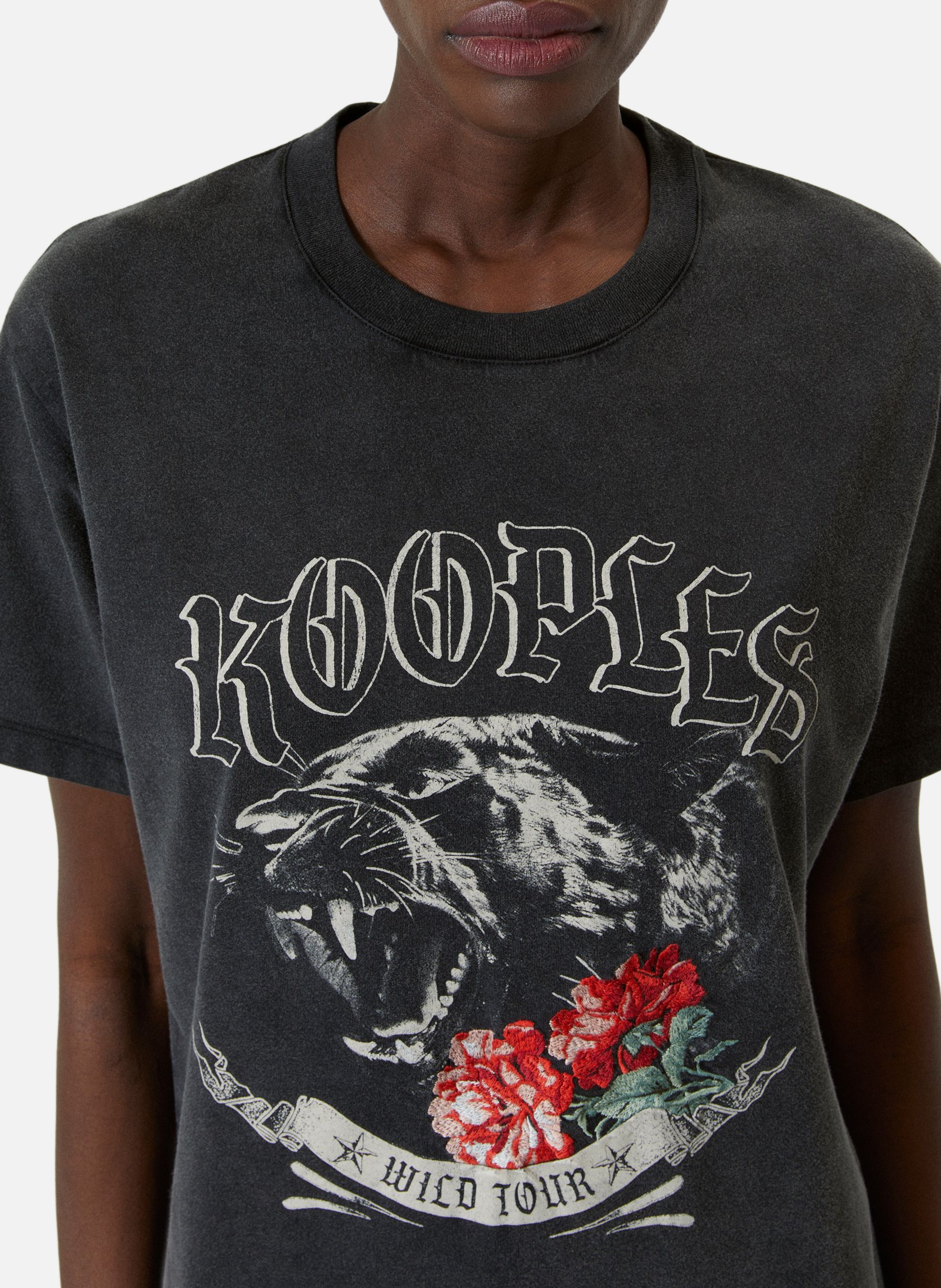 T-shirt with screen printing THE KOOPLES Black
