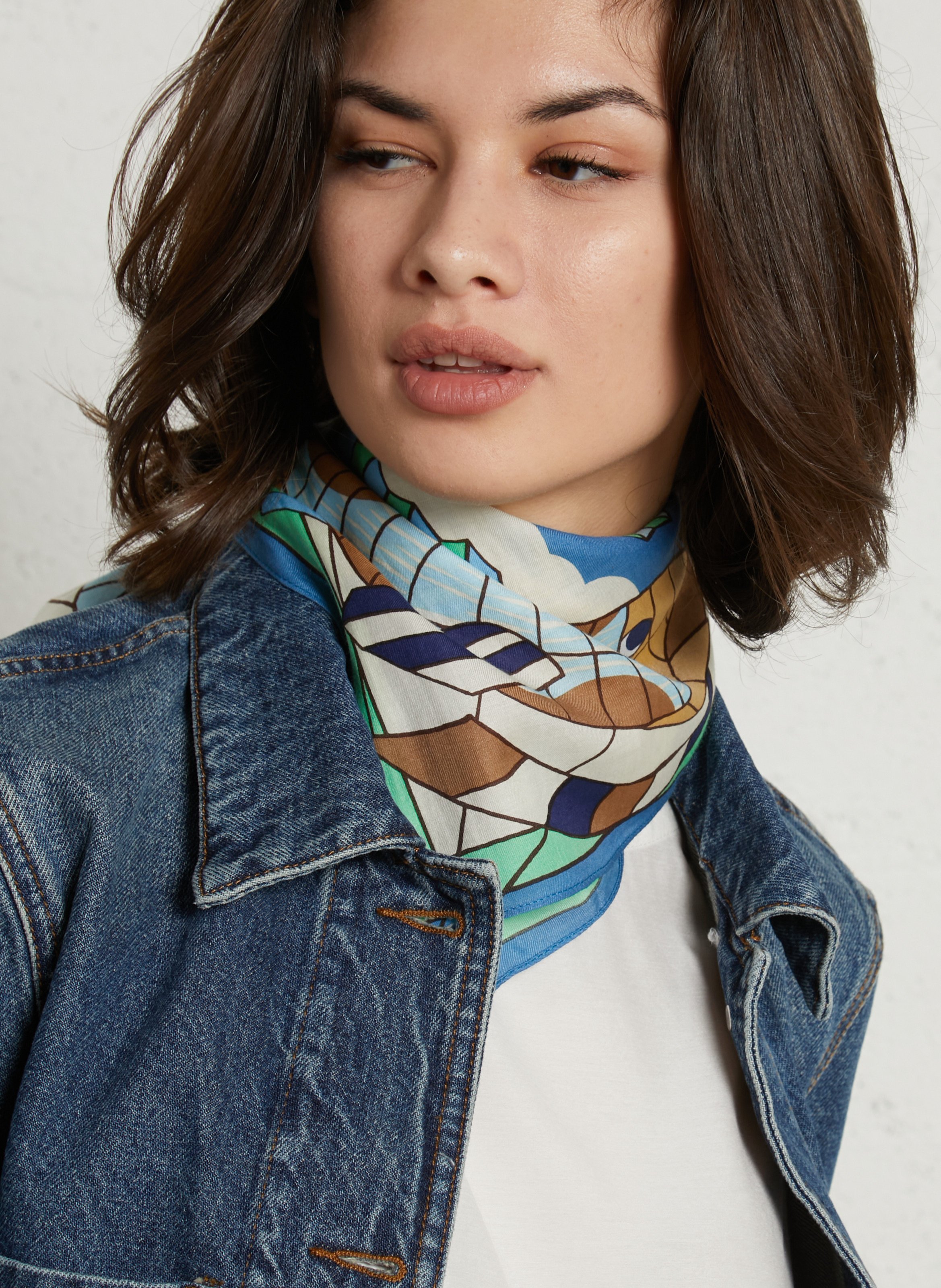 Carré imprimé en coton et soie INOUI EDITIONS