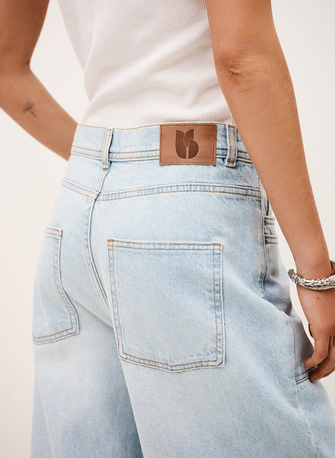 Eco-responsible high-rise wide-leg jeans BA&SH Blue