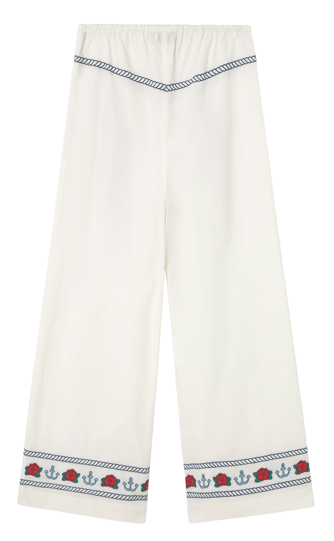 Weit geschnittene Hose aus Baumwolle und Leinenmischung THE TINY BIG SISTER Weiss