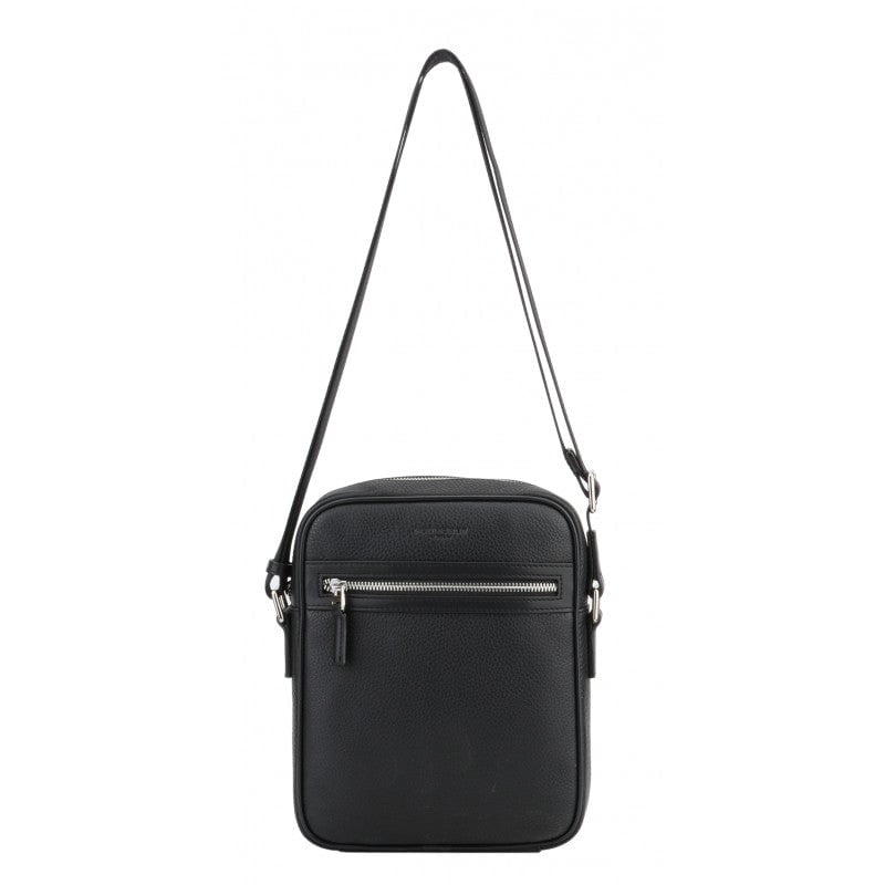 Crossbody bag in cowhide leather POURCHET Black