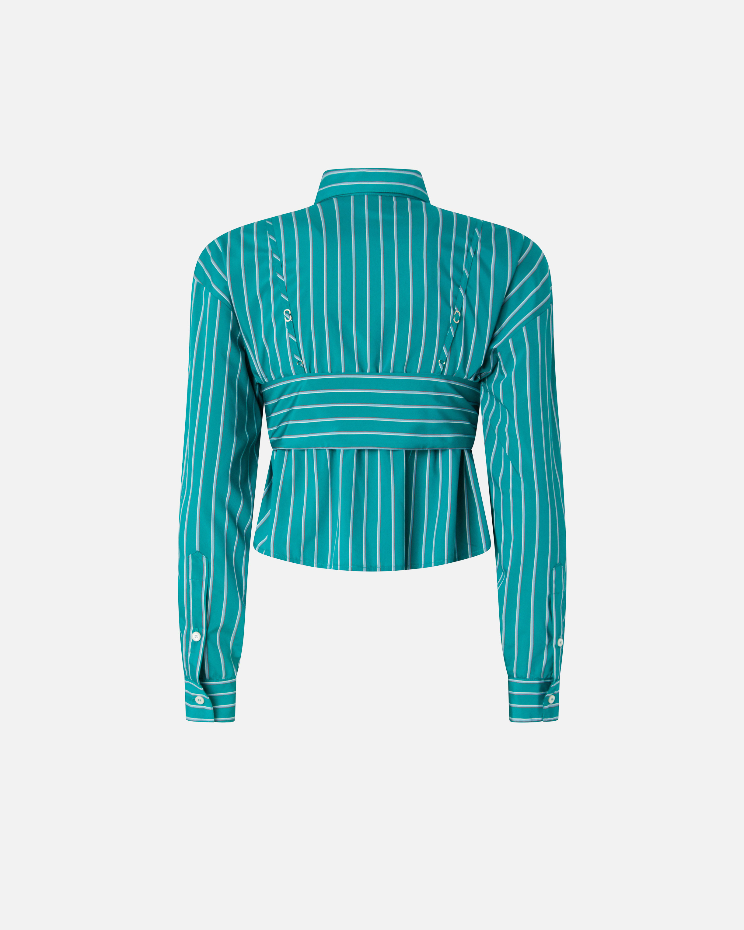 Chemise cropped à rayures et nœud PINKO Violet