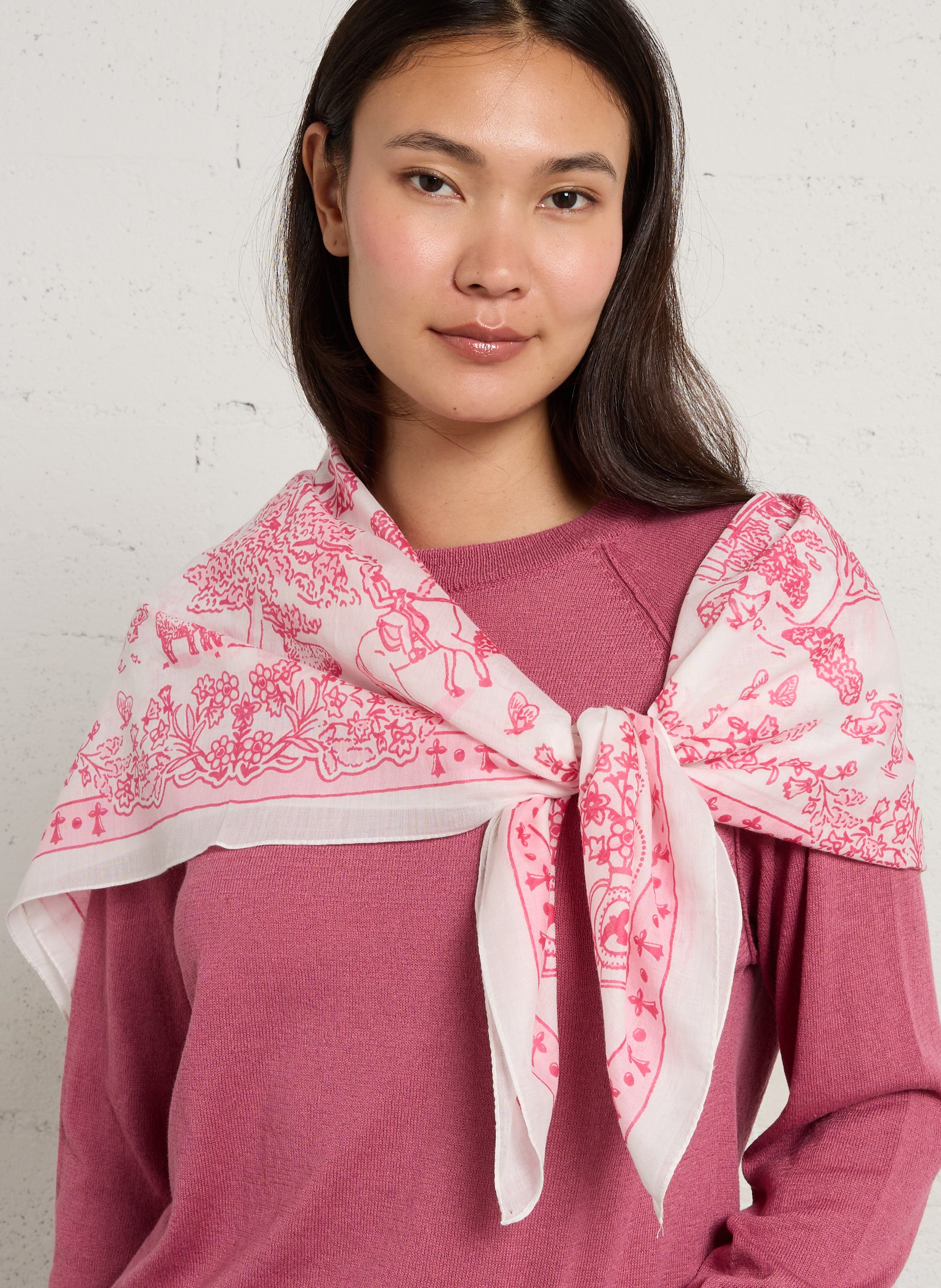 Floral print scarf MAISON LECOMTE FLAMENT