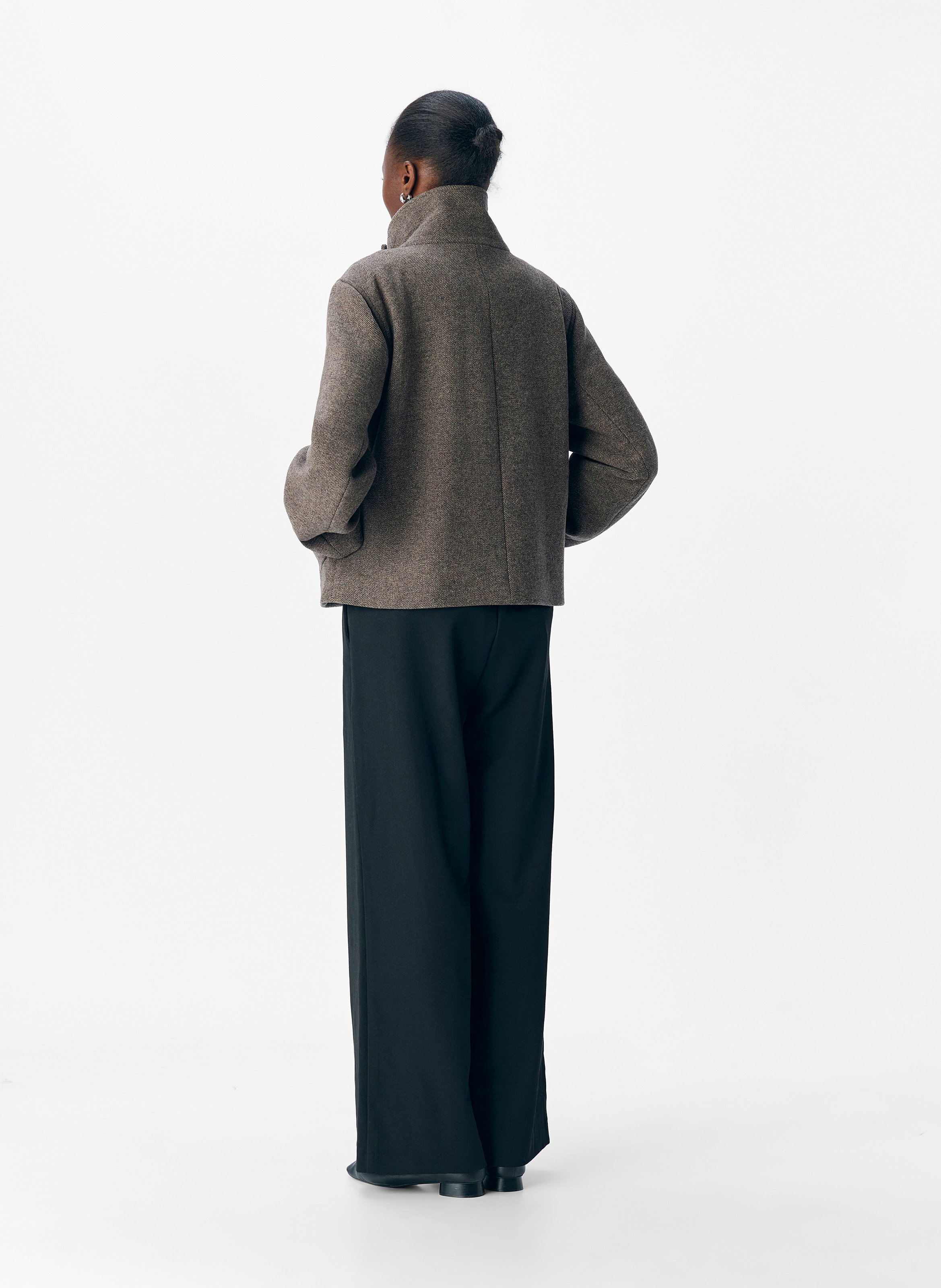 Manteau droit col montant OBJECT Marron