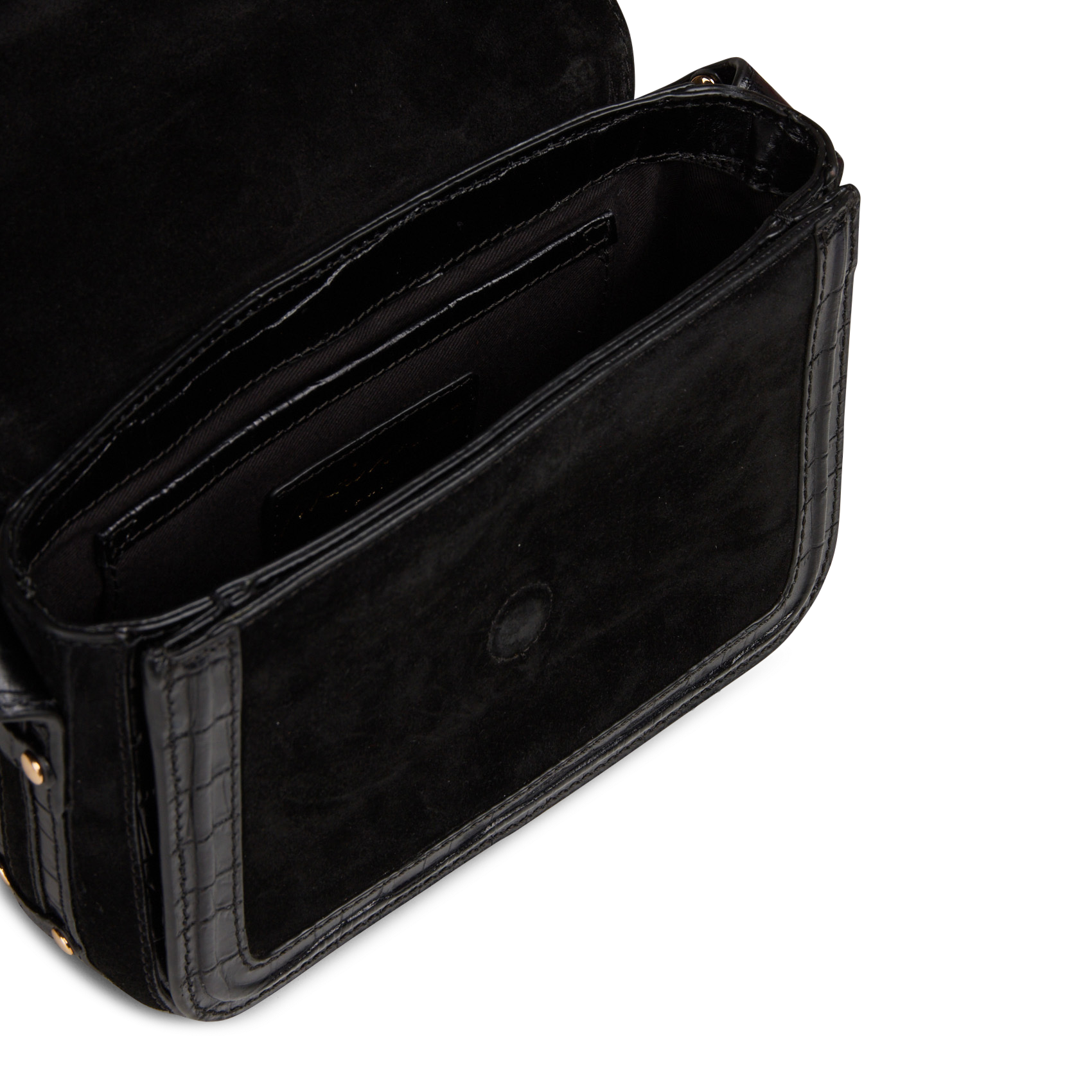 Leather flap shoulder bag MAISON 123 Black