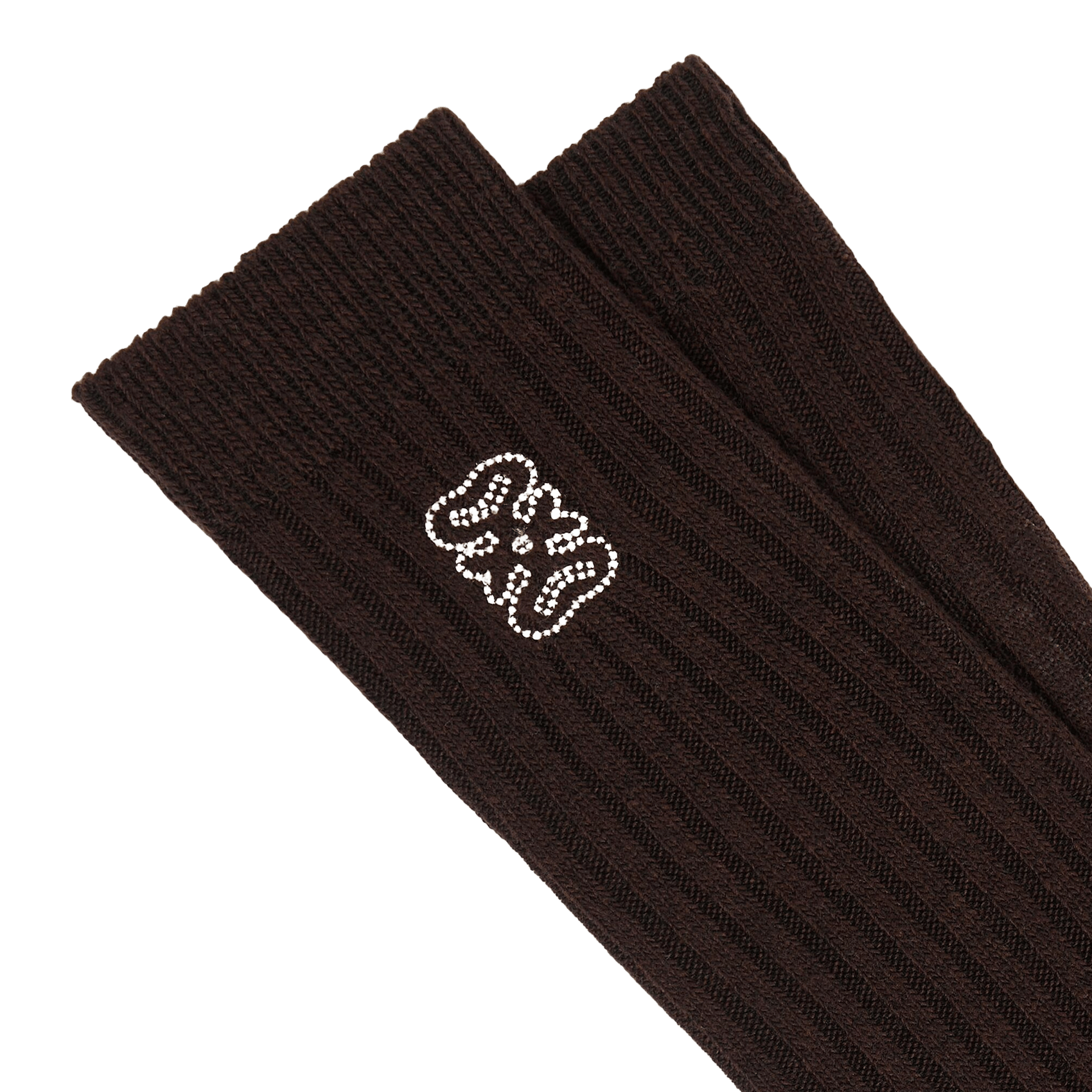 Ribbed high socks with logo SANDRO Brown