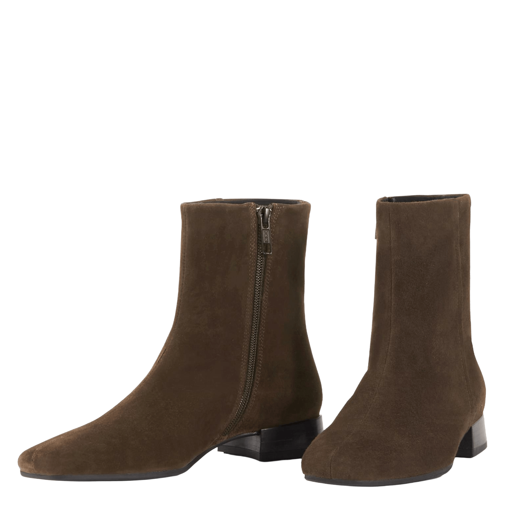 Boots à petit talon en cuir daim VAGABOND Marron