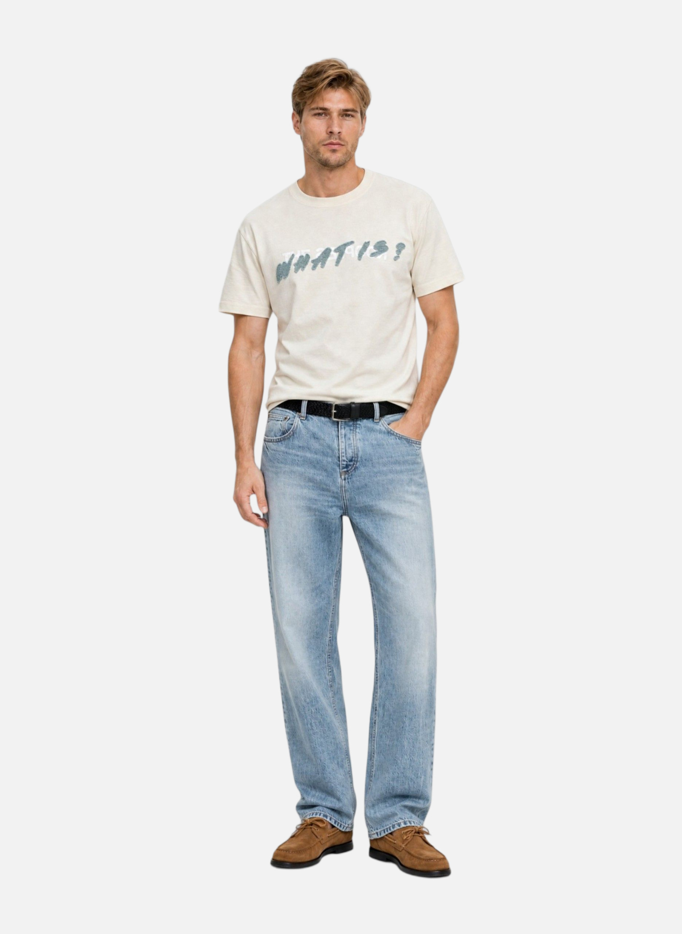 T-shirt patch denim beige THE KOOPLES Beige