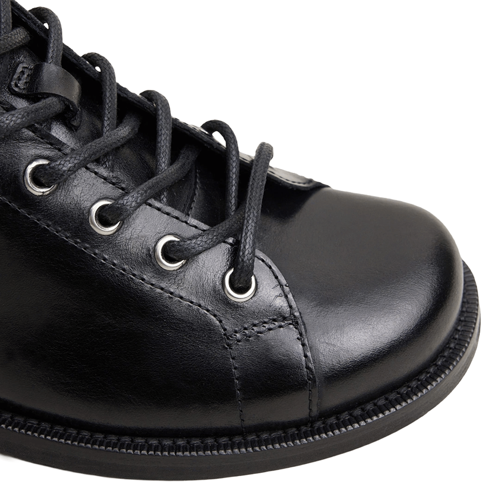 Lace-up leather mid-calf boots JONAK Black