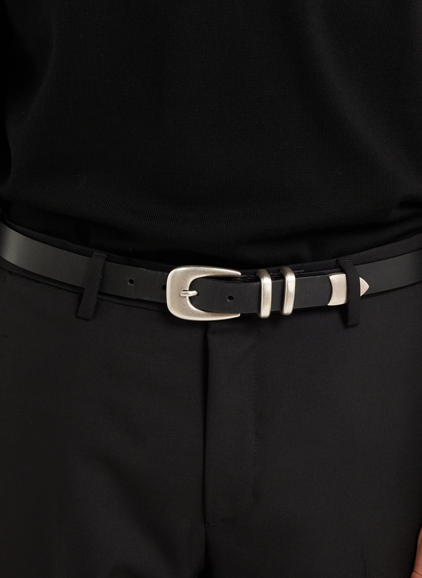 Leather belt  SAISON 1865 Black