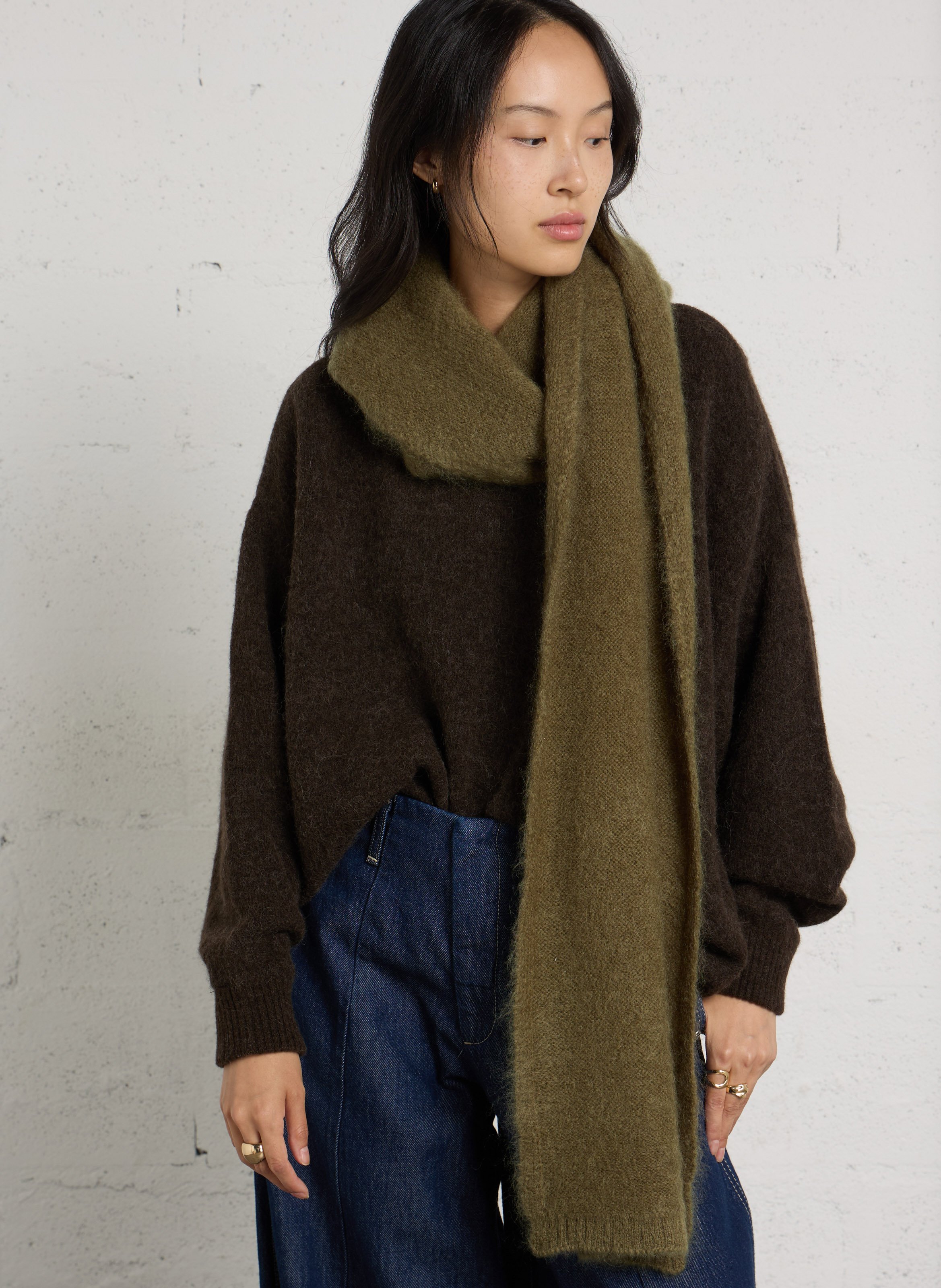 Scarf in blended mohair knit DES PETITS HAUTS