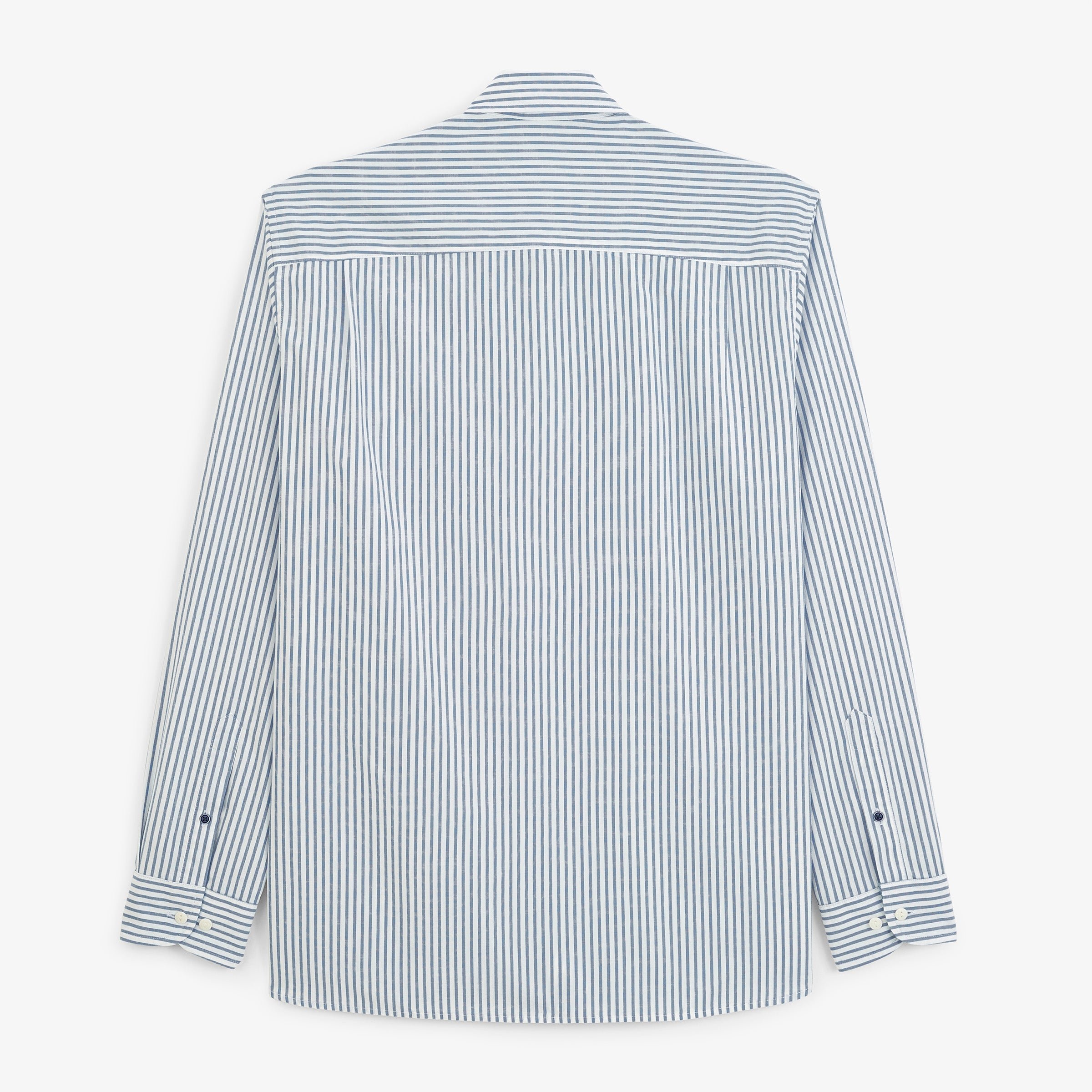 Long-sleeved cotton shirt with stripes SERGE BLANCO Blue