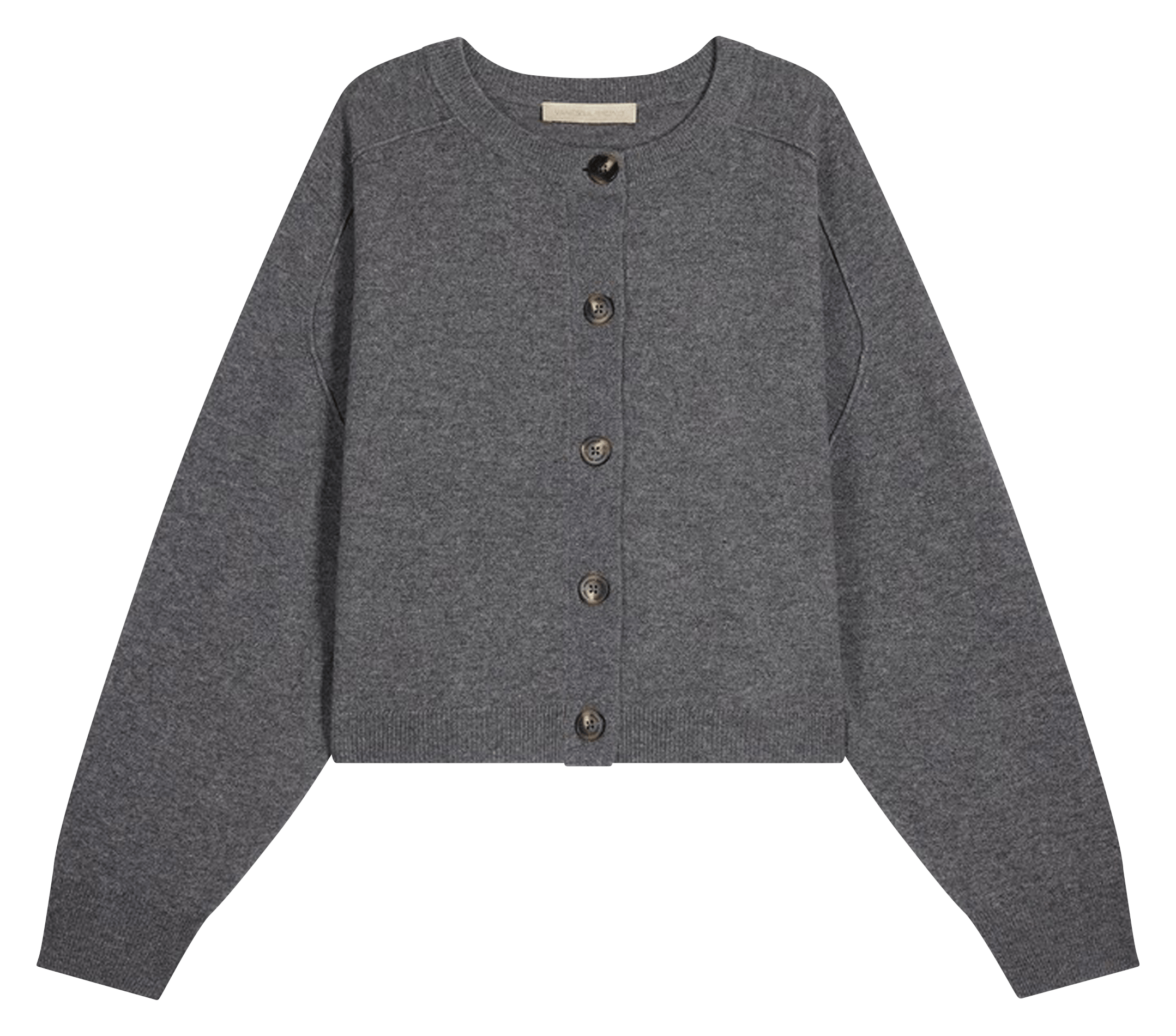 Ruime ronde hals cardigan in wol VANESSA BRUNO Grijs