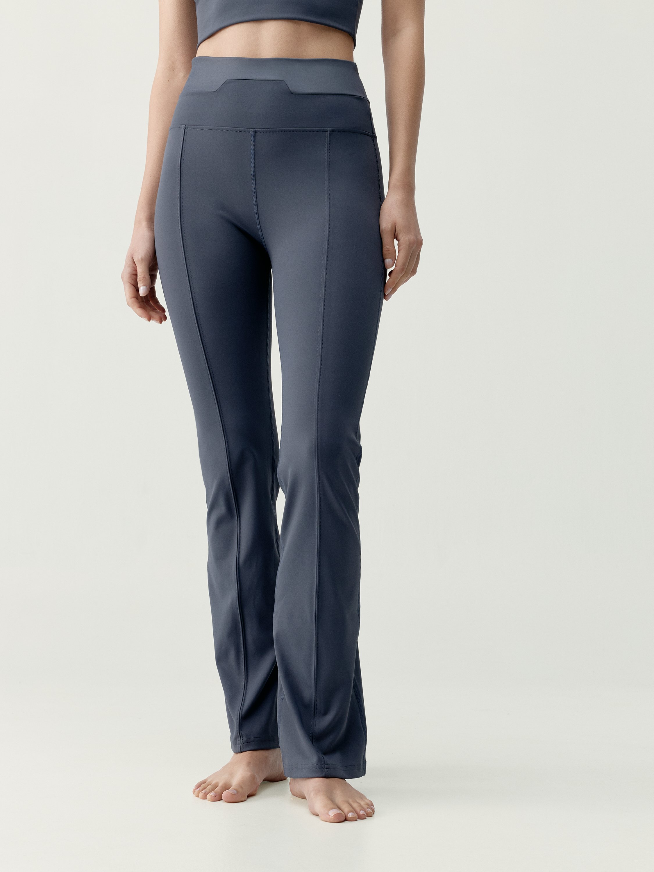 Women's Kaia sports leggings with extra high waist and flare cut BORN Blue