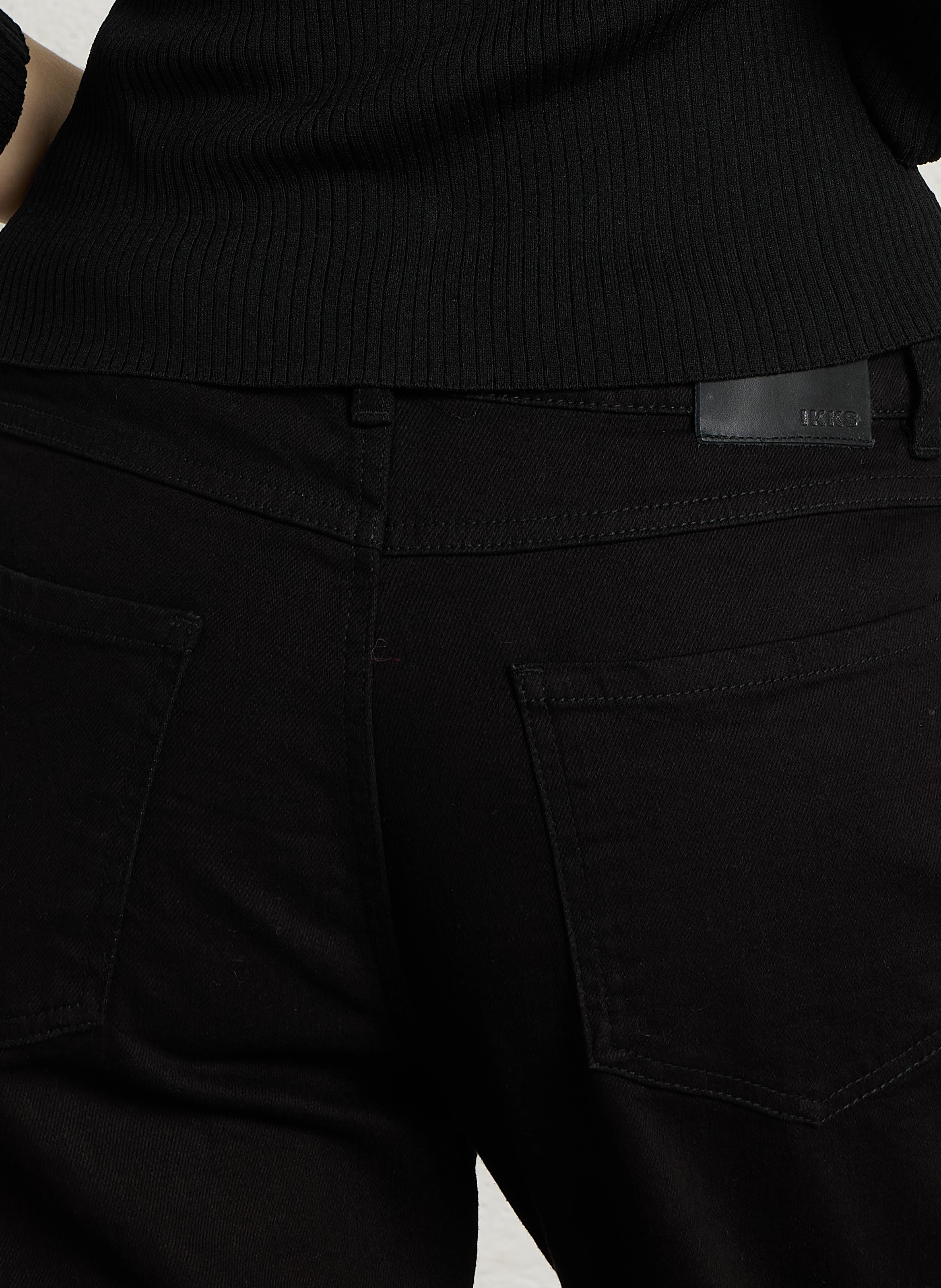 Cotton-blend straight-leg jeans IKKS Black
