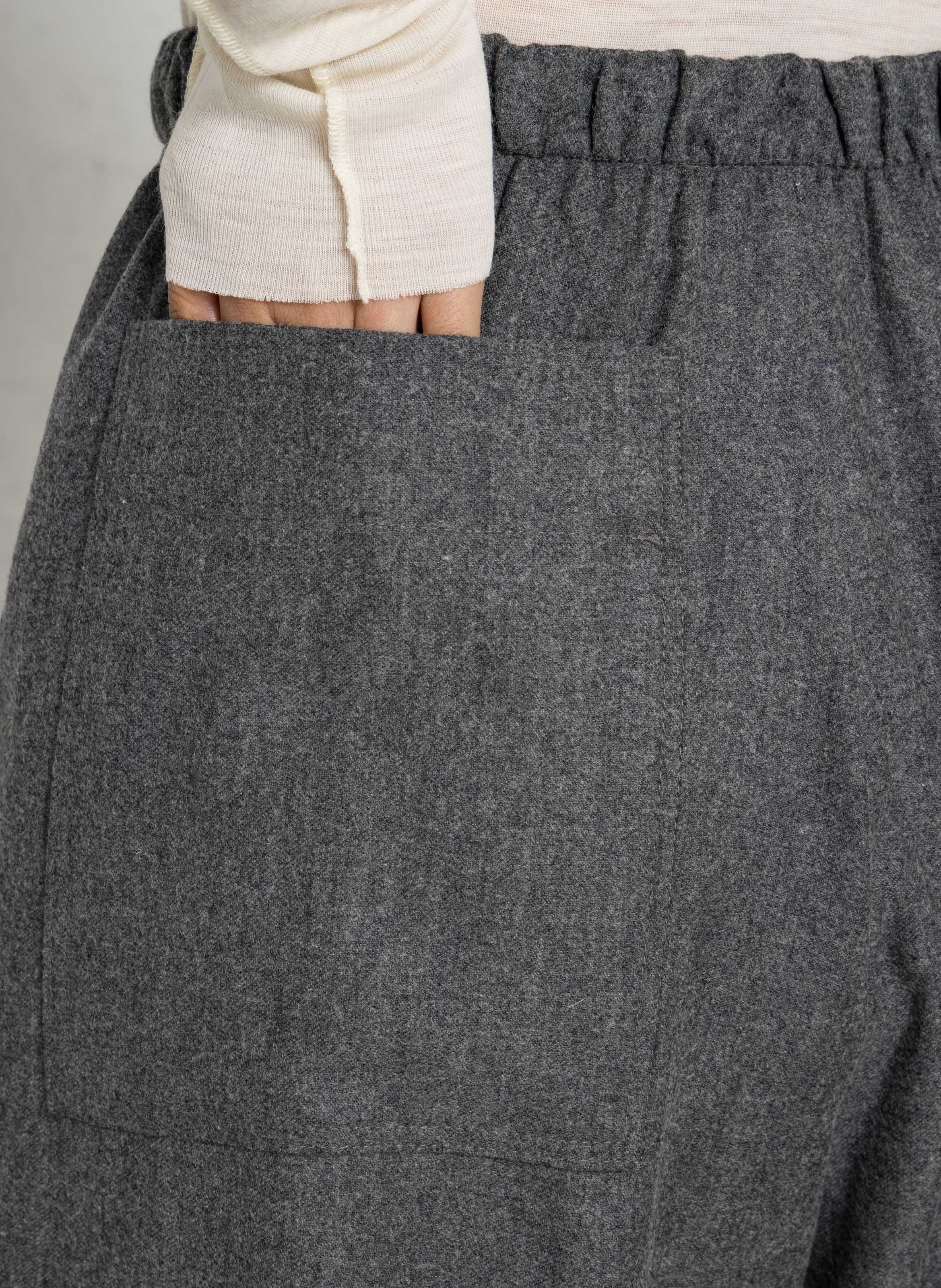 Pantalon ample en laine mélangée SOEUR Gris