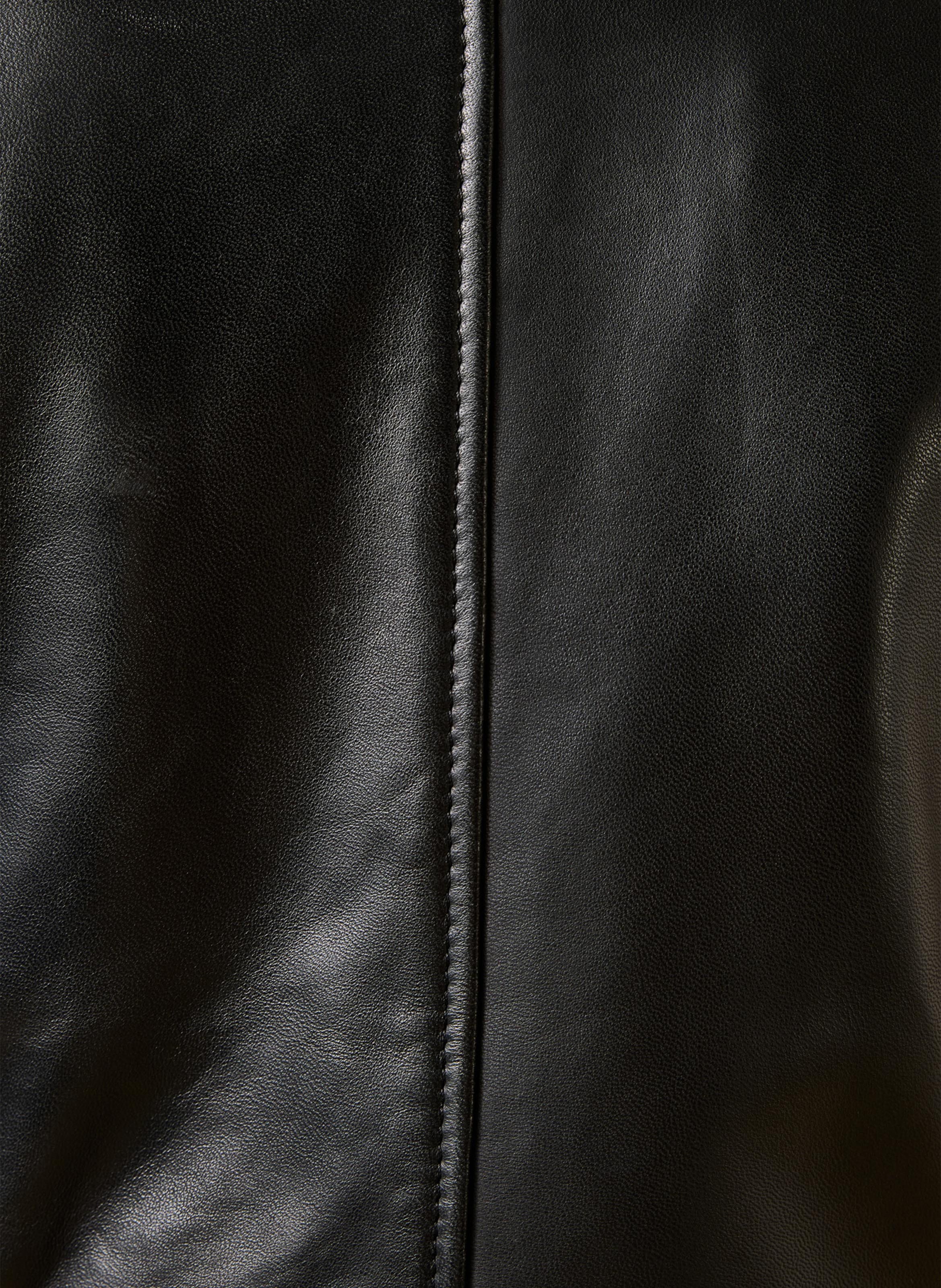 Blouson col tailleur en cuir  LA FEE MARABOUTEE Noir