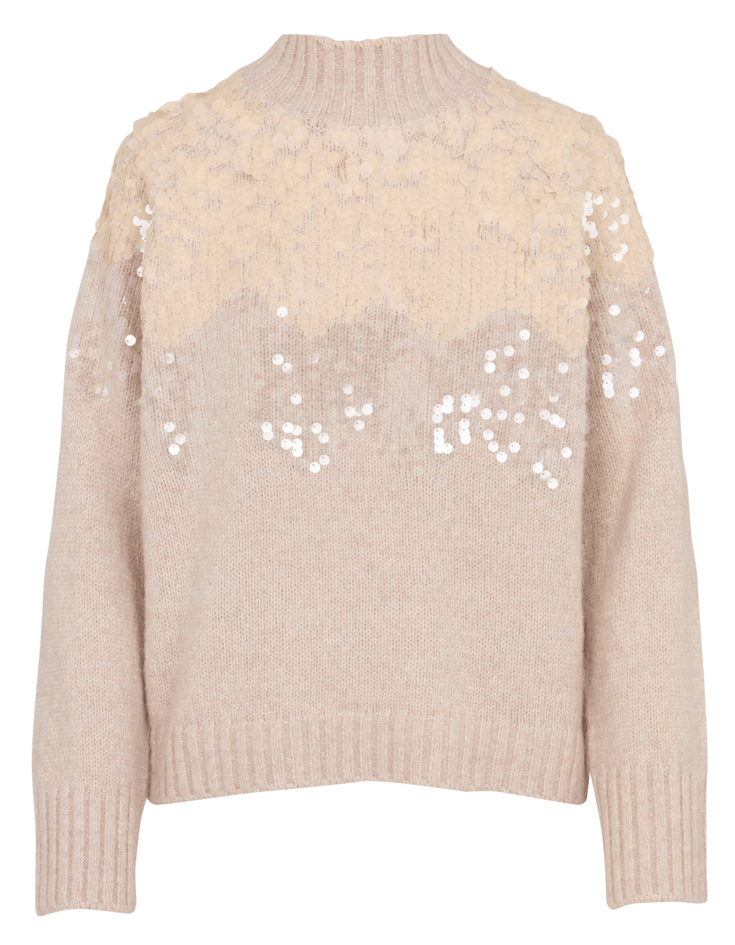 Pull droit col montant à sequins LIU JO Rose