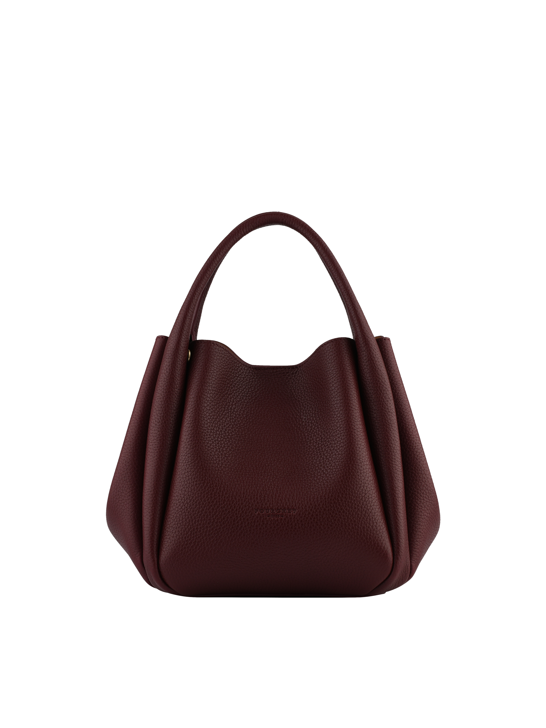 Calfskin leather handbag POURCHET Red