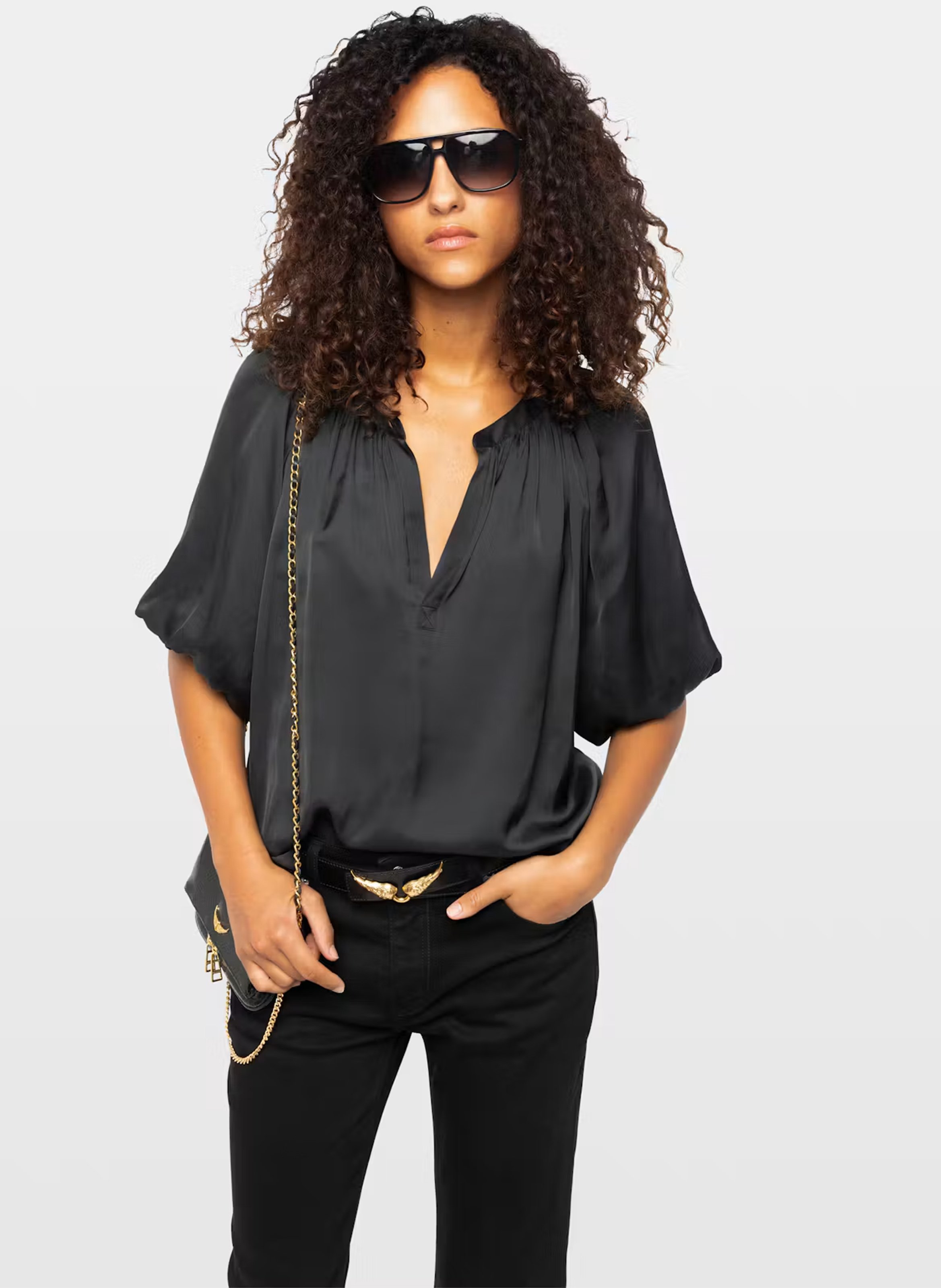 Weite Bluse mit V-Ausschnitt. ZADIG&VOLTAIRE
