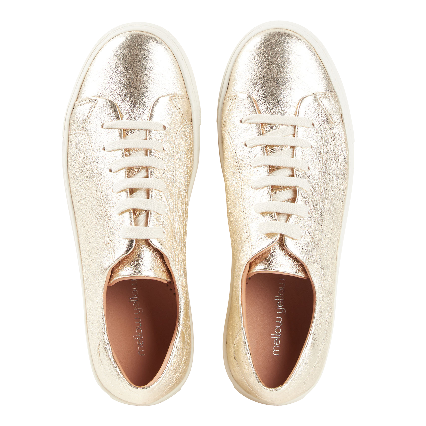 Baskets basses en cuir métallisé MELLOW YELLOW Doré