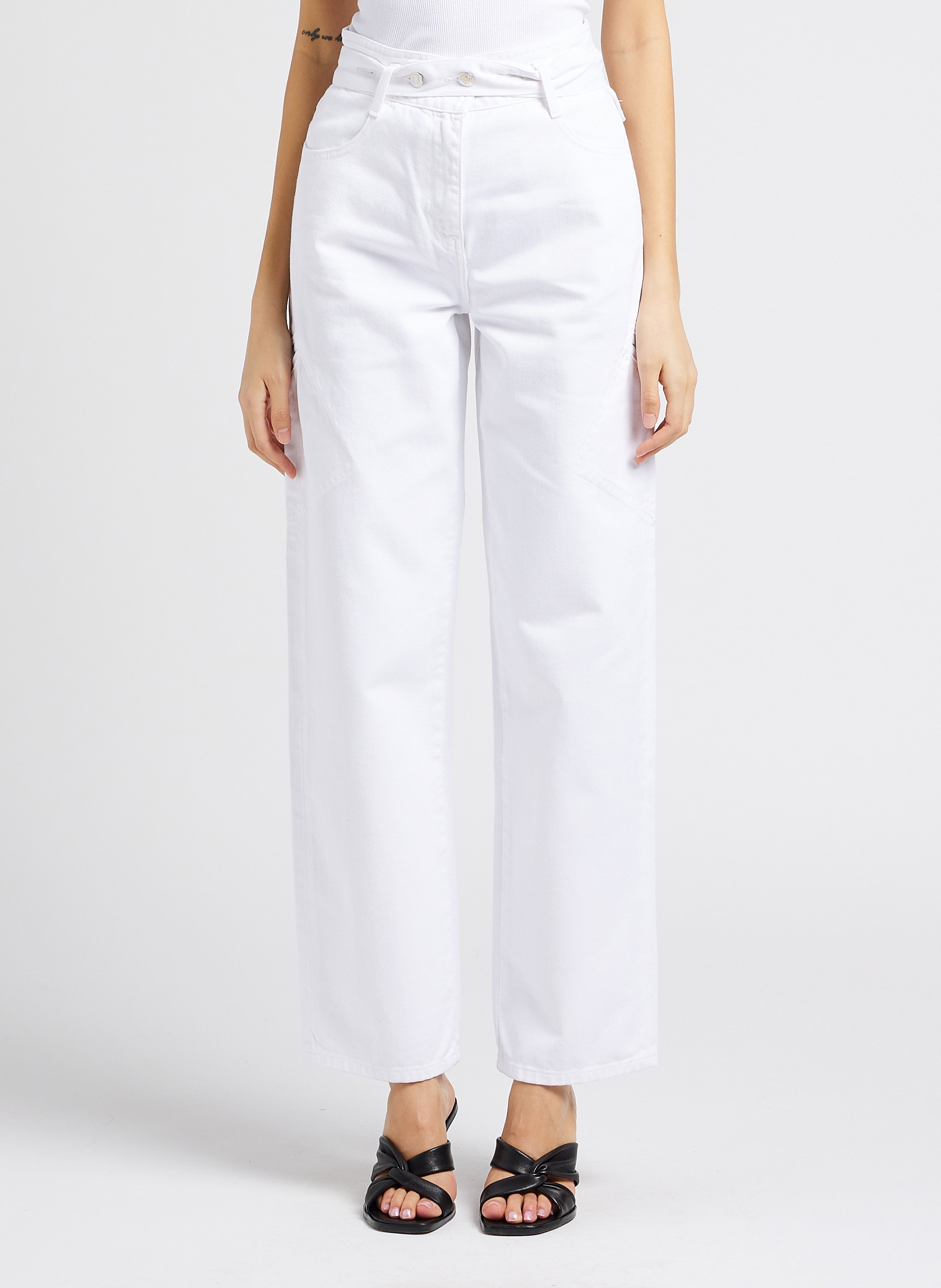High-rise flared cotton jeans IRO White