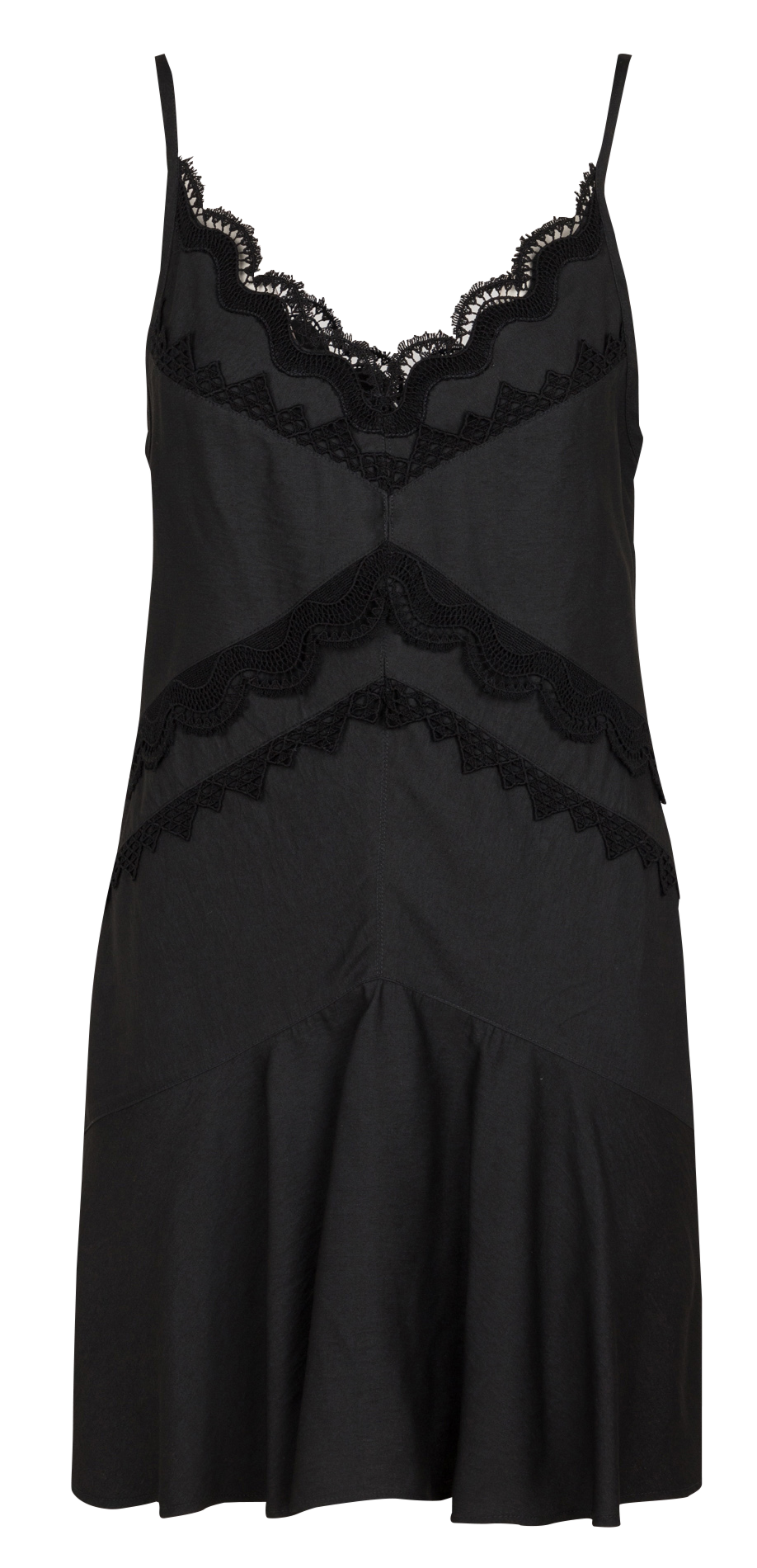 Robe courte col V à broderies IRO Noir