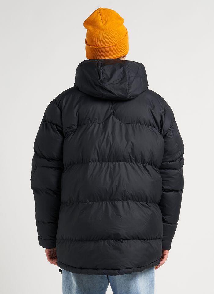 Black Quilted down jacket with hood