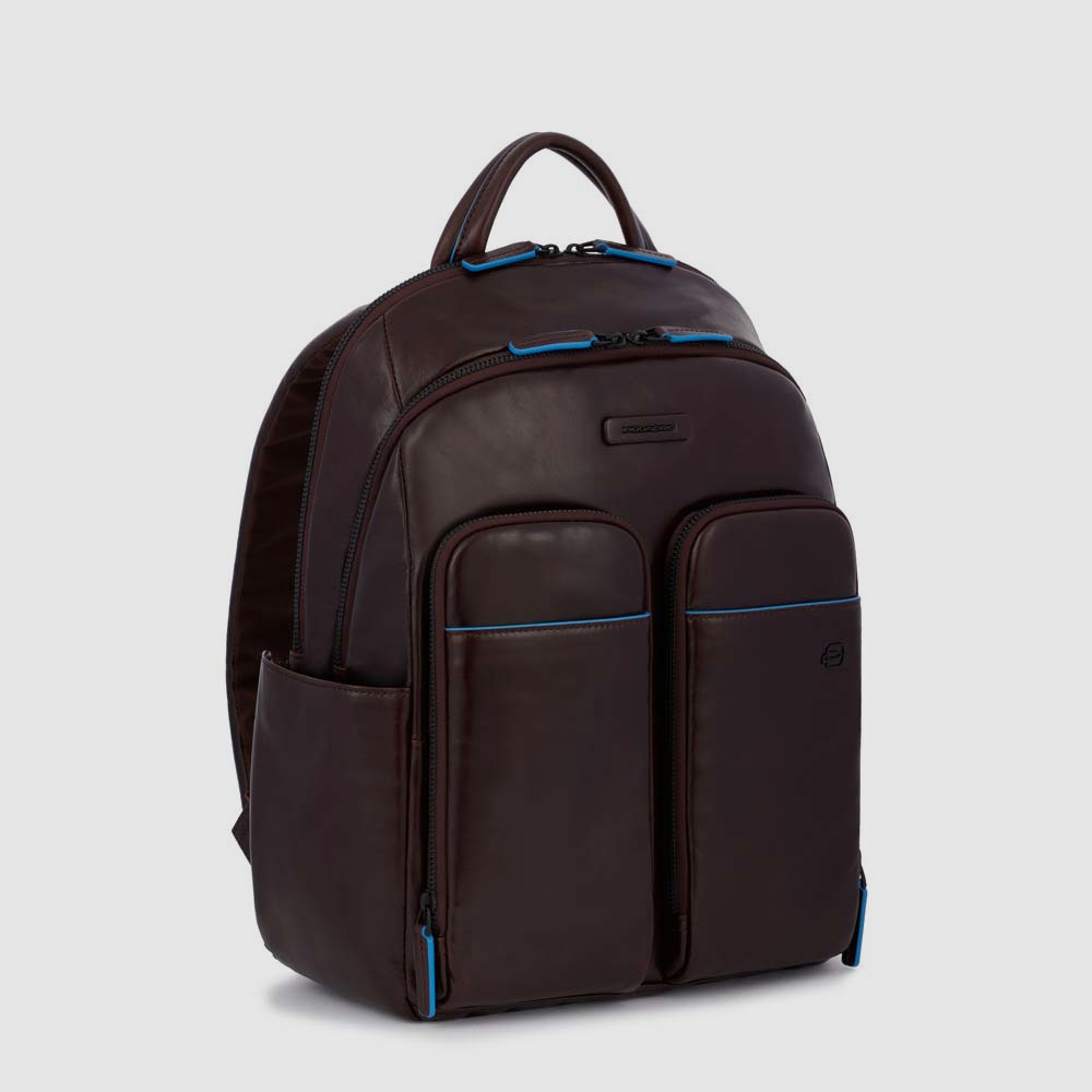 Leather backpack PIQUADRO Brown